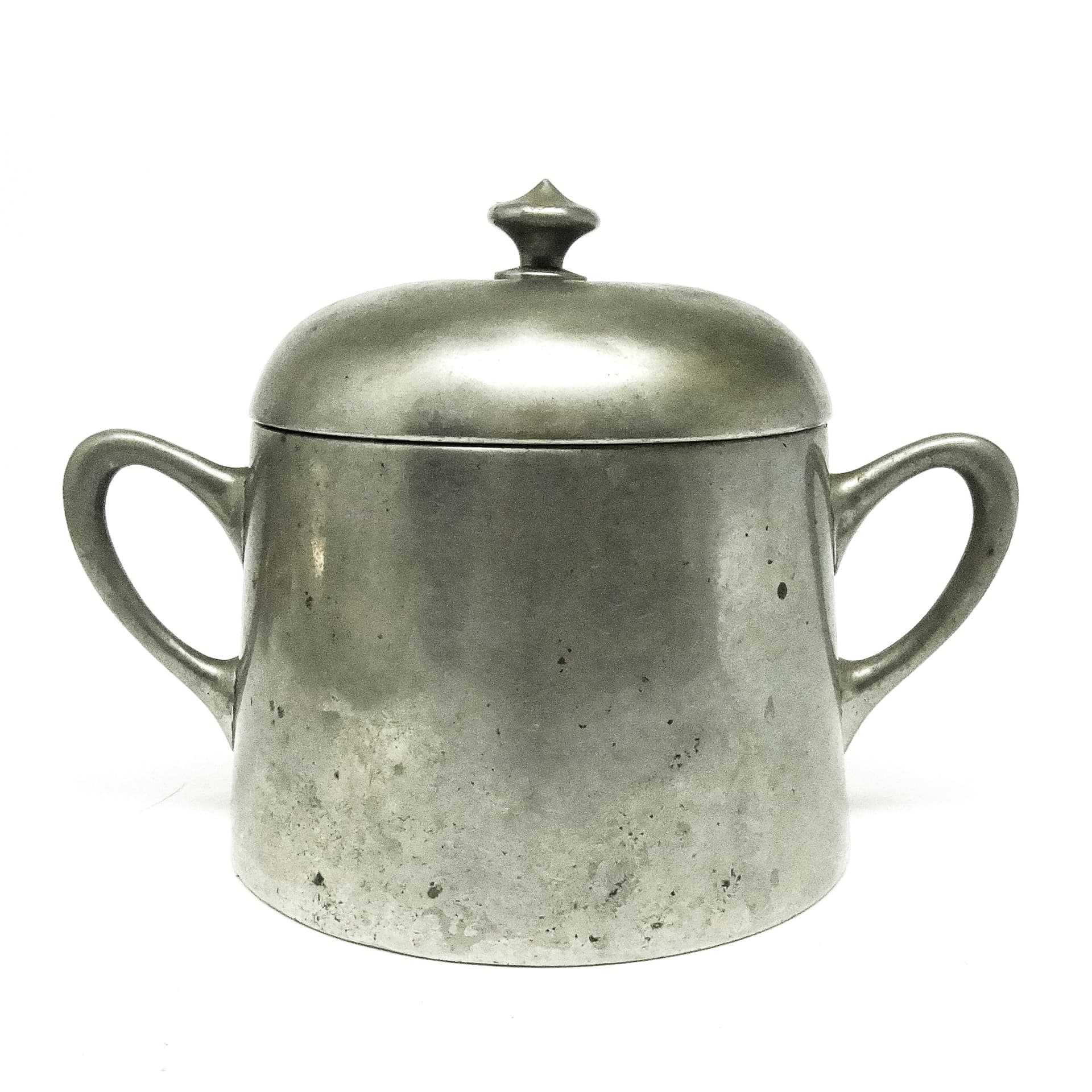 Art Deco sugar bowl, silver-plated brass, Poland, 1920s. - 189324