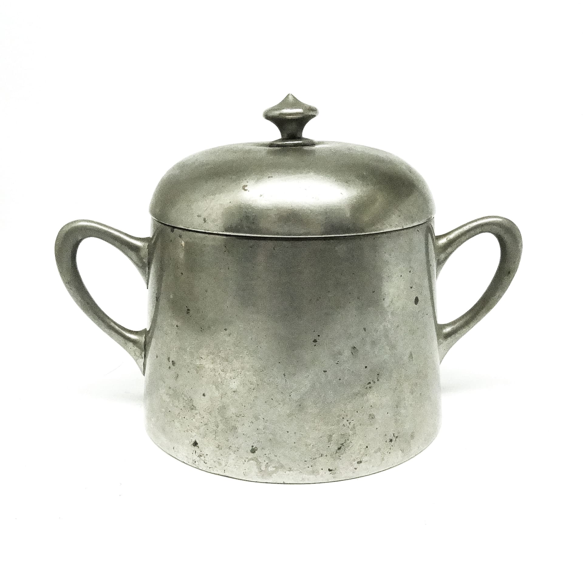 Art Deco sugar bowl, silver-plated brass, Poland, 1920s. - 189329