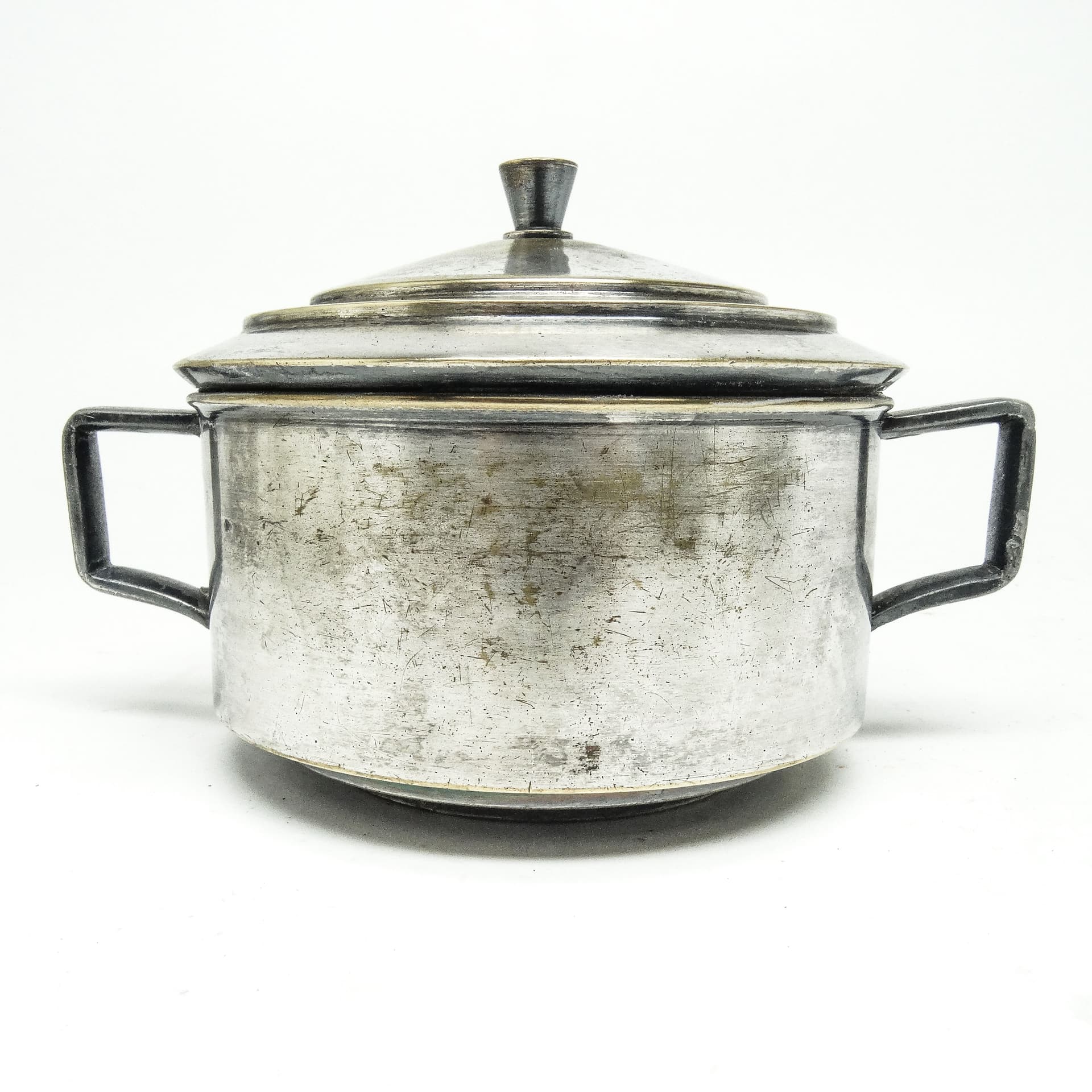 Art Deco sugar bowl, silver-plated brass, Poland, 1930s. - 189441