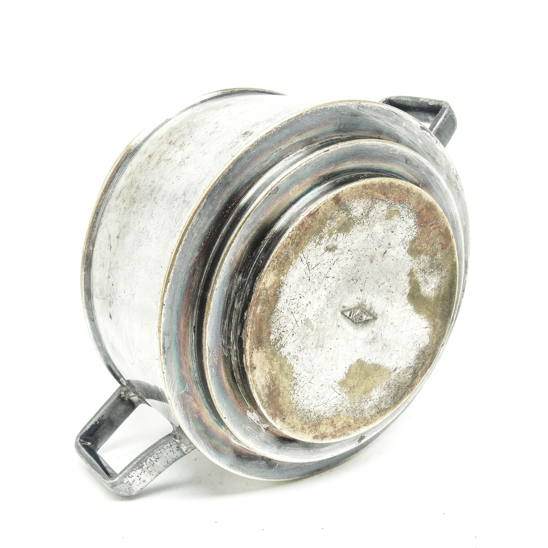 Art Deco sugar bowl, silver-plated brass, Poland, 1930s. - 189438