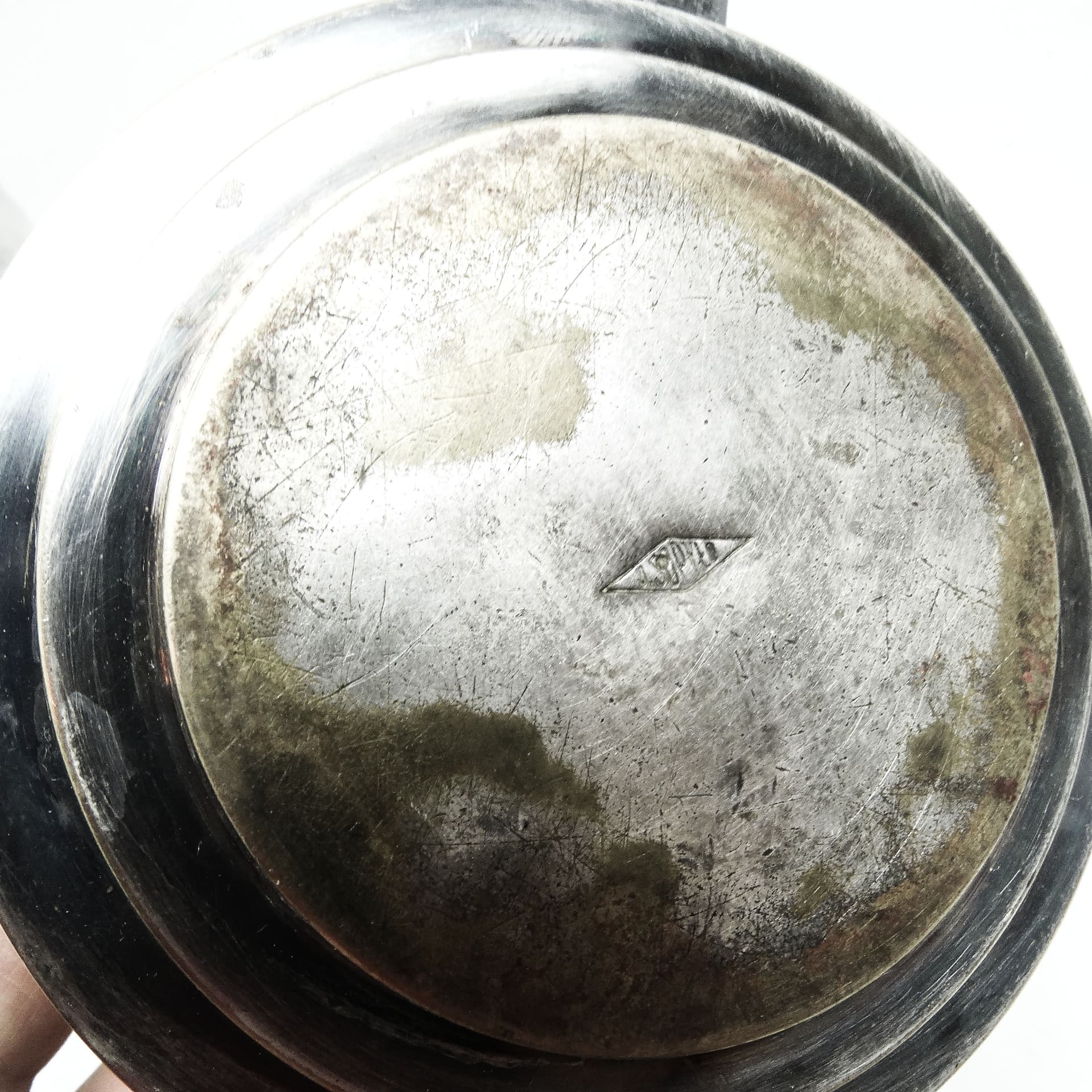 Art Deco sugar bowl, silver-plated brass, Poland, 1930s. - 189442