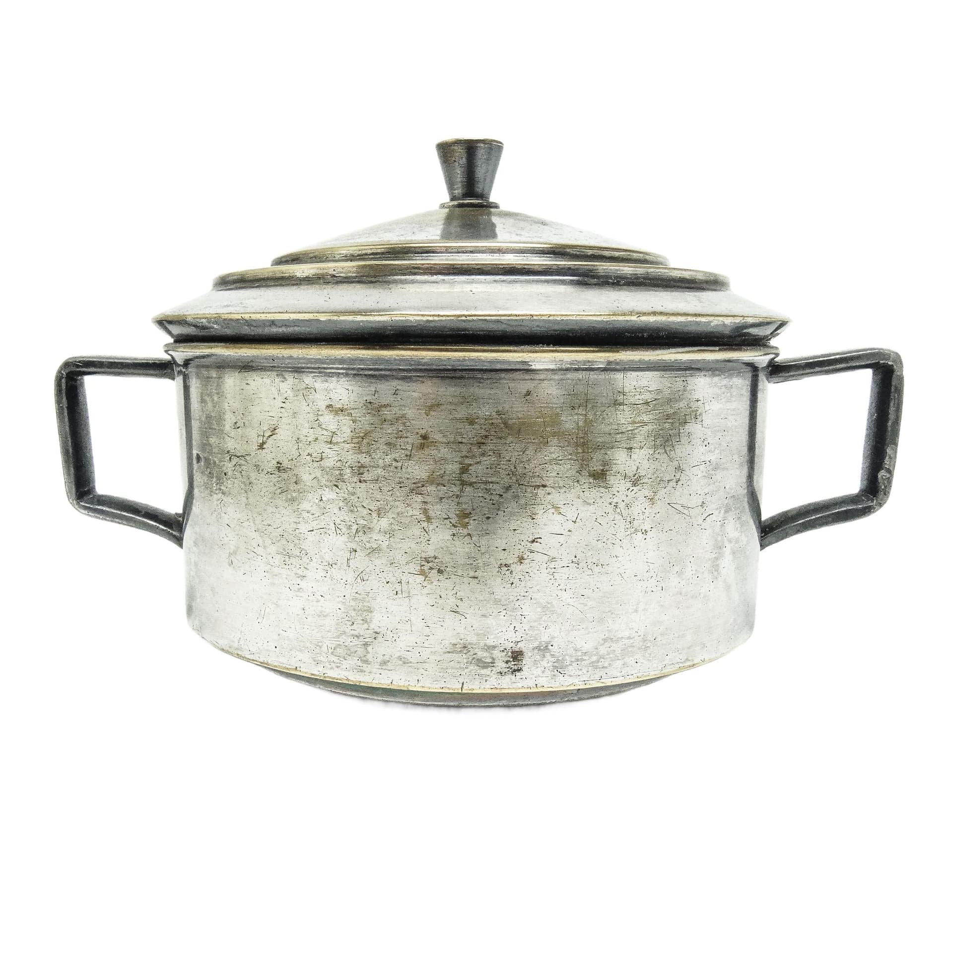 Art Deco sugar bowl, silver-plated brass, Poland, 1930s. - 193229