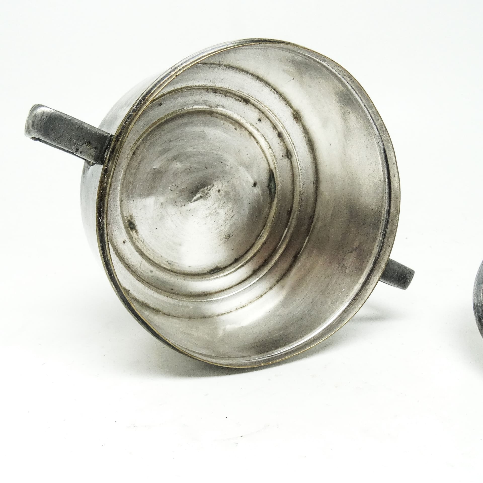 Art Deco sugar bowl, silver-plated brass, Poland, 1930s. - 189435