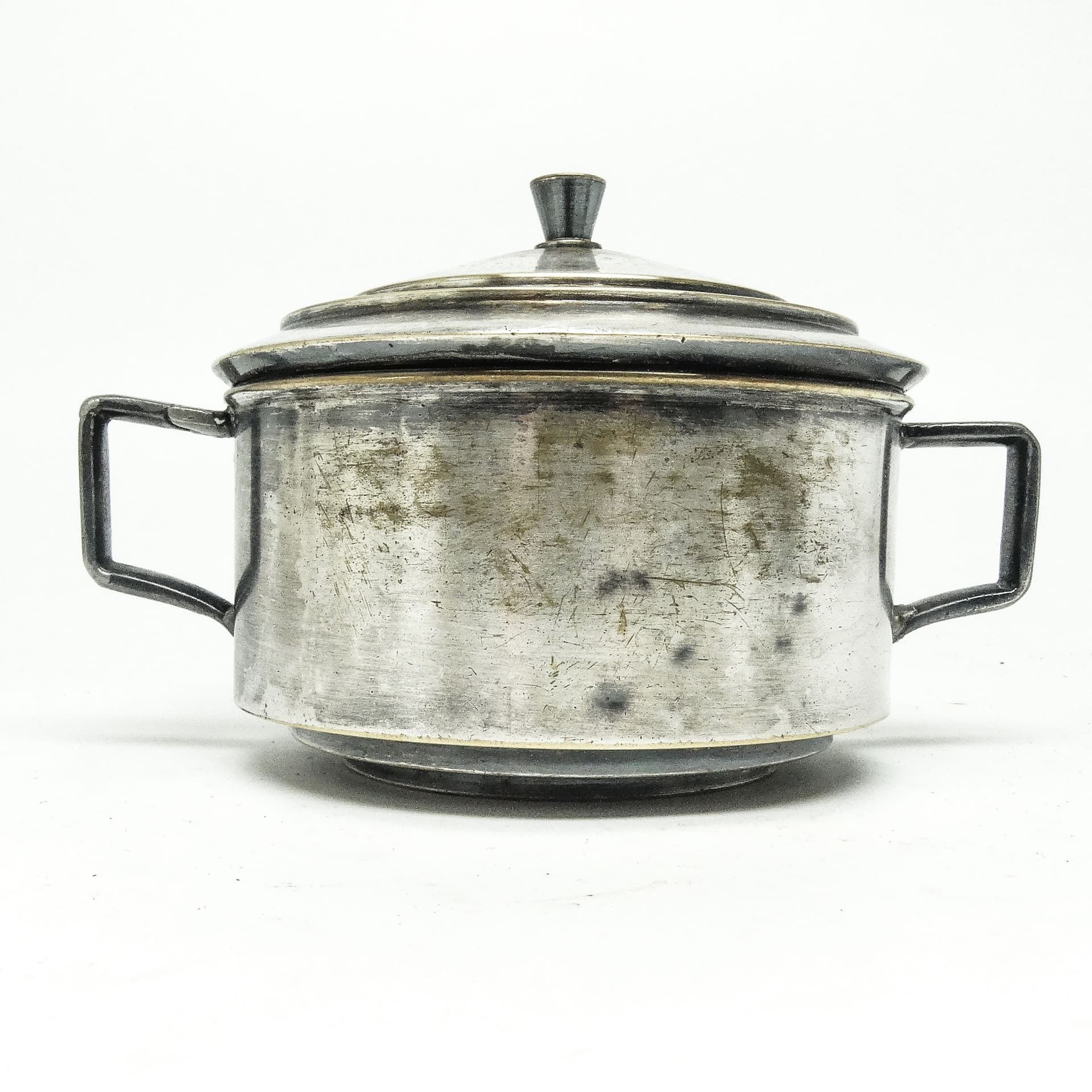 Art Deco sugar bowl, silver-plated brass, Poland, 1930s. - 189434