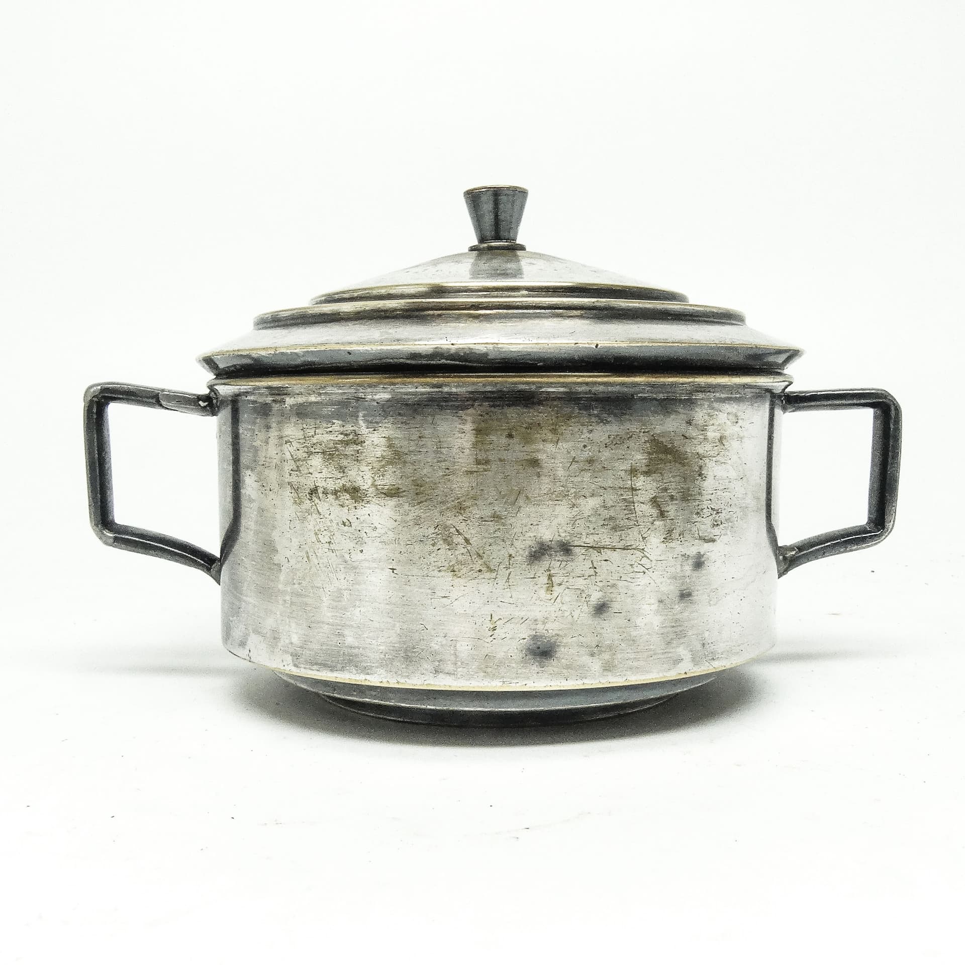 Art Deco sugar bowl, silver-plated brass, Poland, 1930s. - 189433