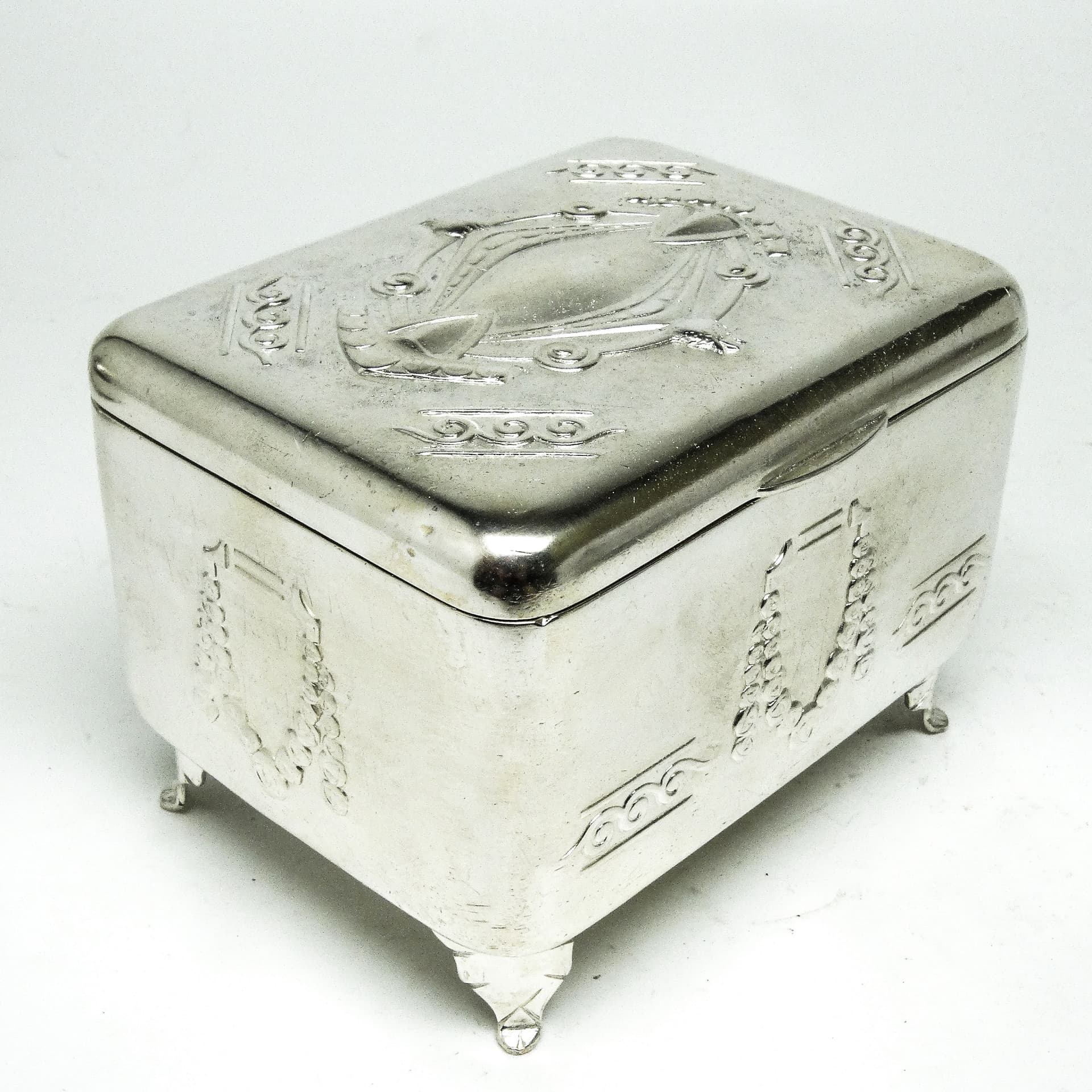 Cukiernica Secesja, mosiądz srebrzony, Bracia Henneberg, Polska, lata 20. - 189466