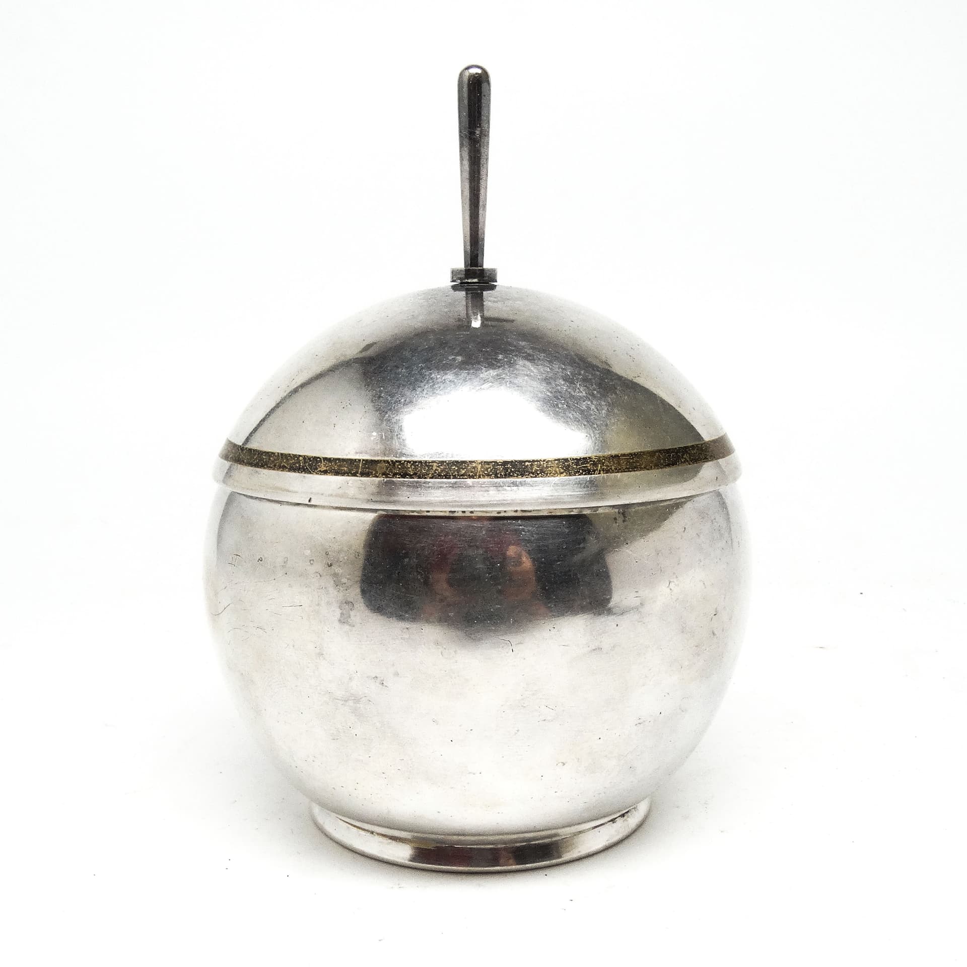 Art Deco sugar bowl, silver-plated brass, WMF, Poland, 1930s. - 189481