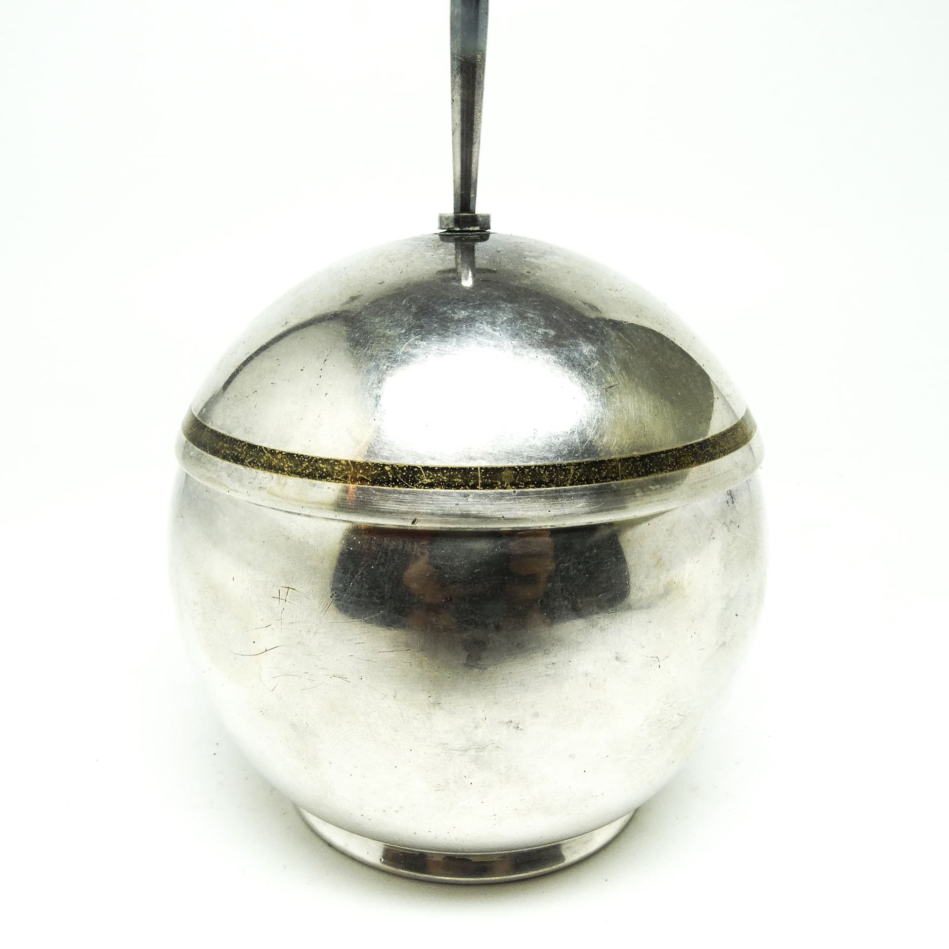 Art Deco sugar bowl, silver-plated brass, WMF, Poland, 1930s. - 189486