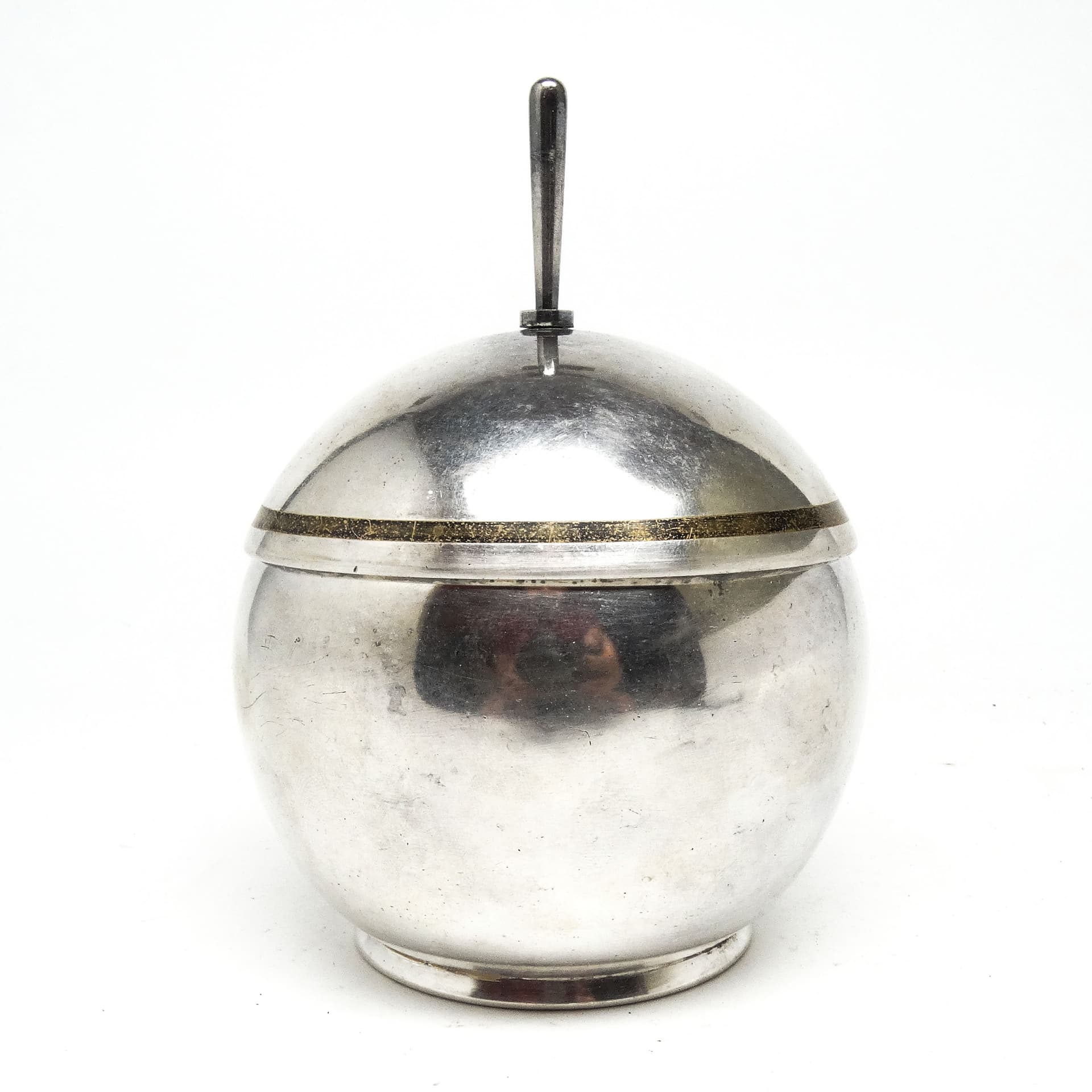 Art Deco sugar bowl, silver-plated brass, WMF, Poland, 1930s. - 189482