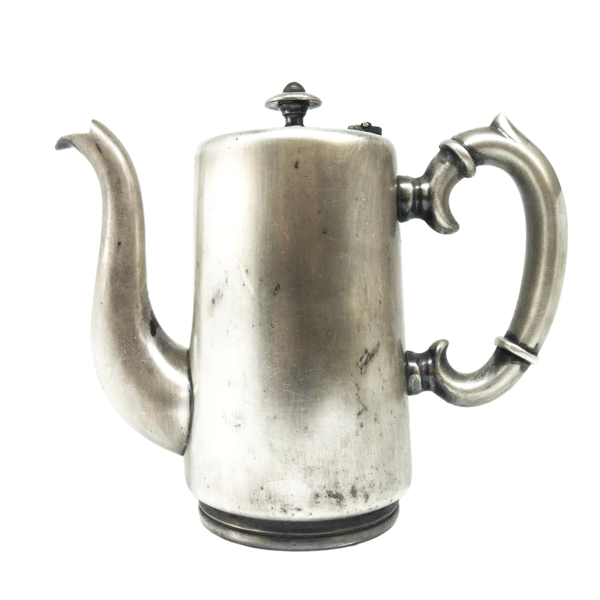 Dzbanek do kawy hotelowy, Eklektyzm, mosiądz srebrzony, Polska, lata 20.