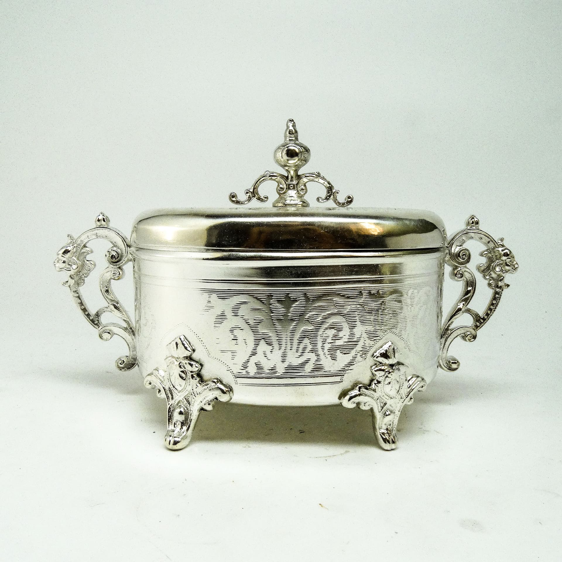 Sugar bowl, Eclecticism, silver-plated brass, Poland, 19th c. - 189669