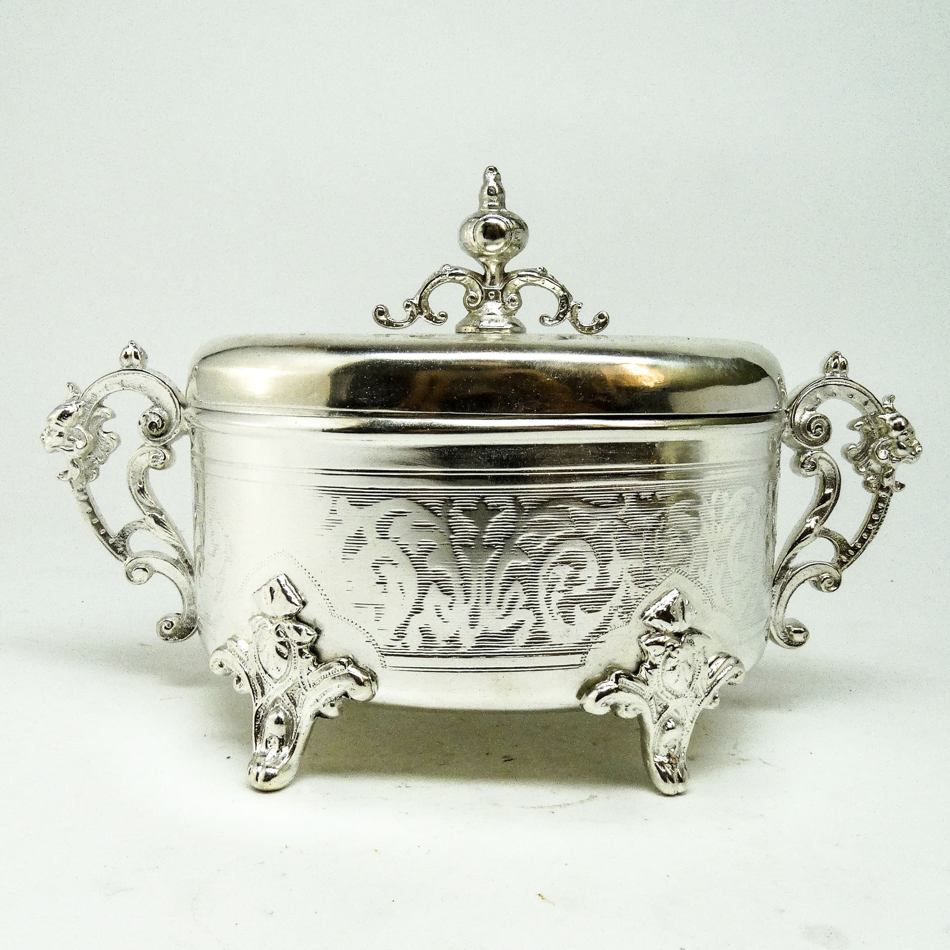 Sugar bowl, Eclecticism, silver-plated brass, Poland, 19th c. - 189662