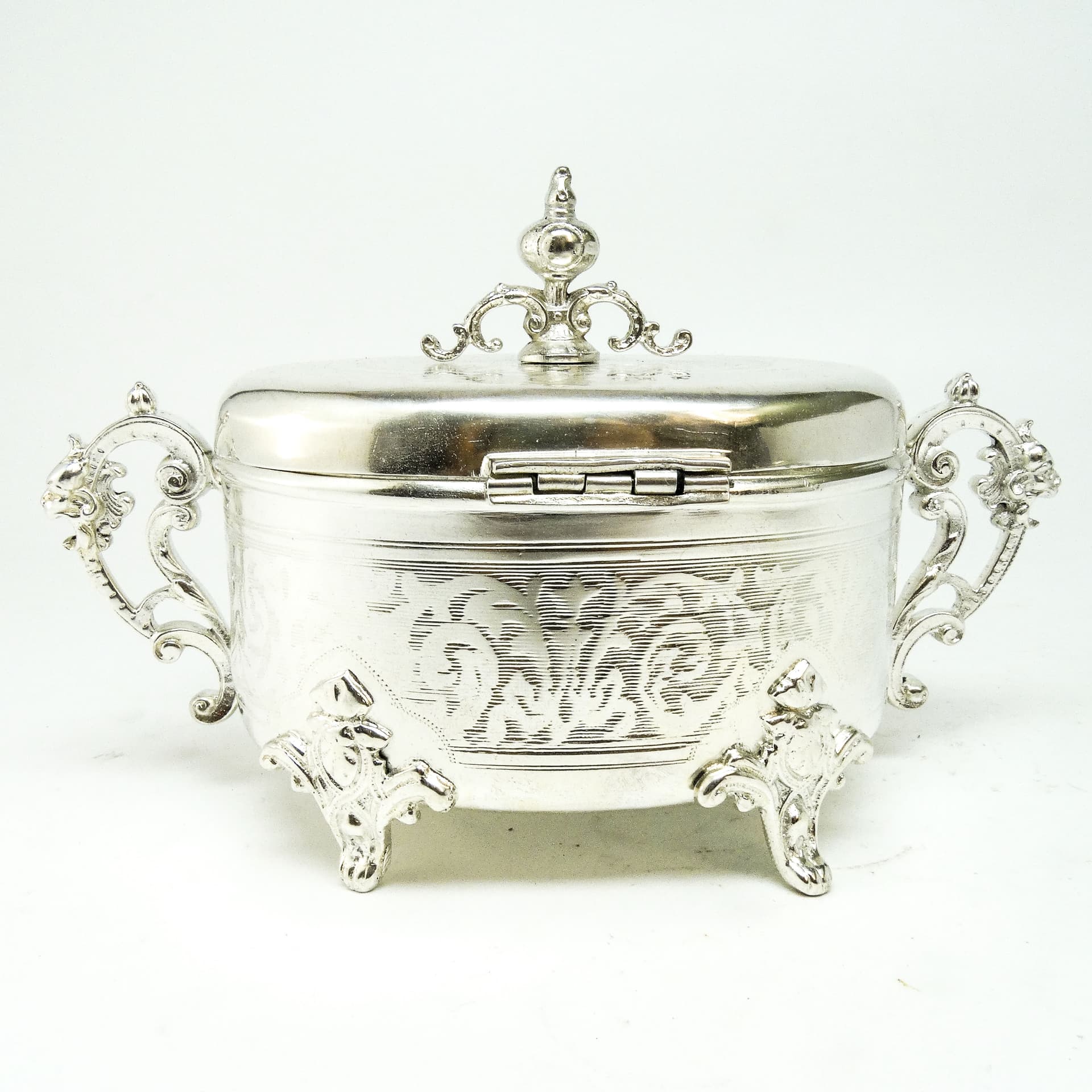 Sugar bowl, Eclecticism, silver-plated brass, Poland, 19th c. - 189664