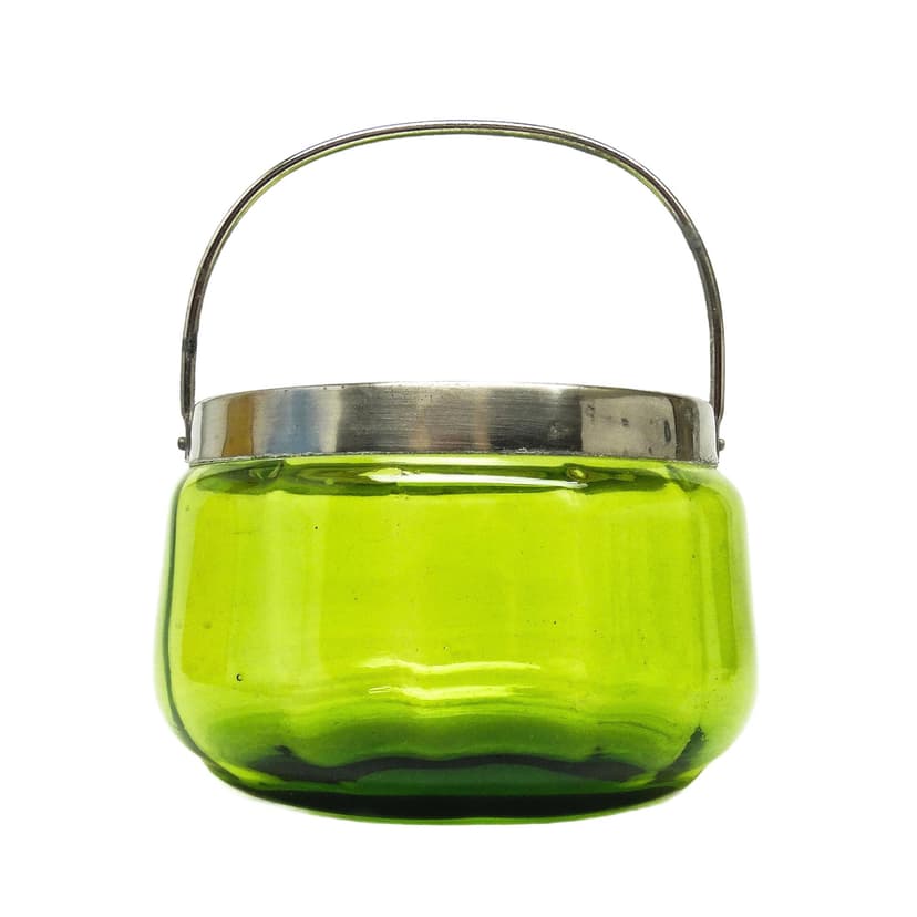 Cukiernica, Secesja, szkło zielone, mosiądz srebrzony, Szwecja, początek XX w.