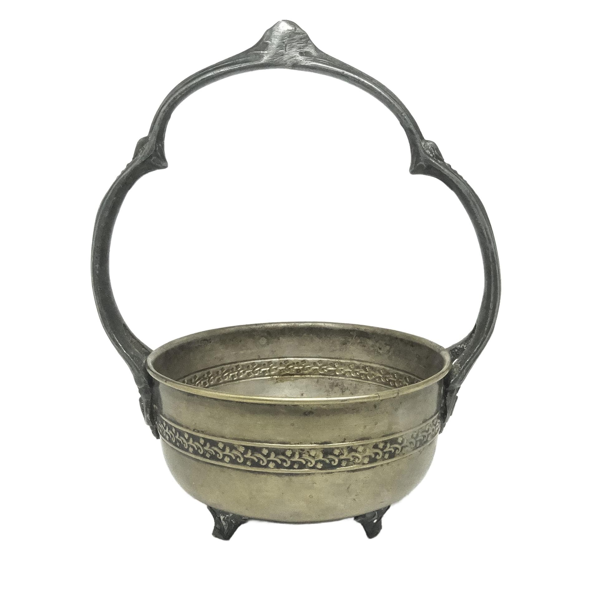 Sugar bowl, Eclectic, silver-plated brass, pewter, Poland, 1930s. - 193109