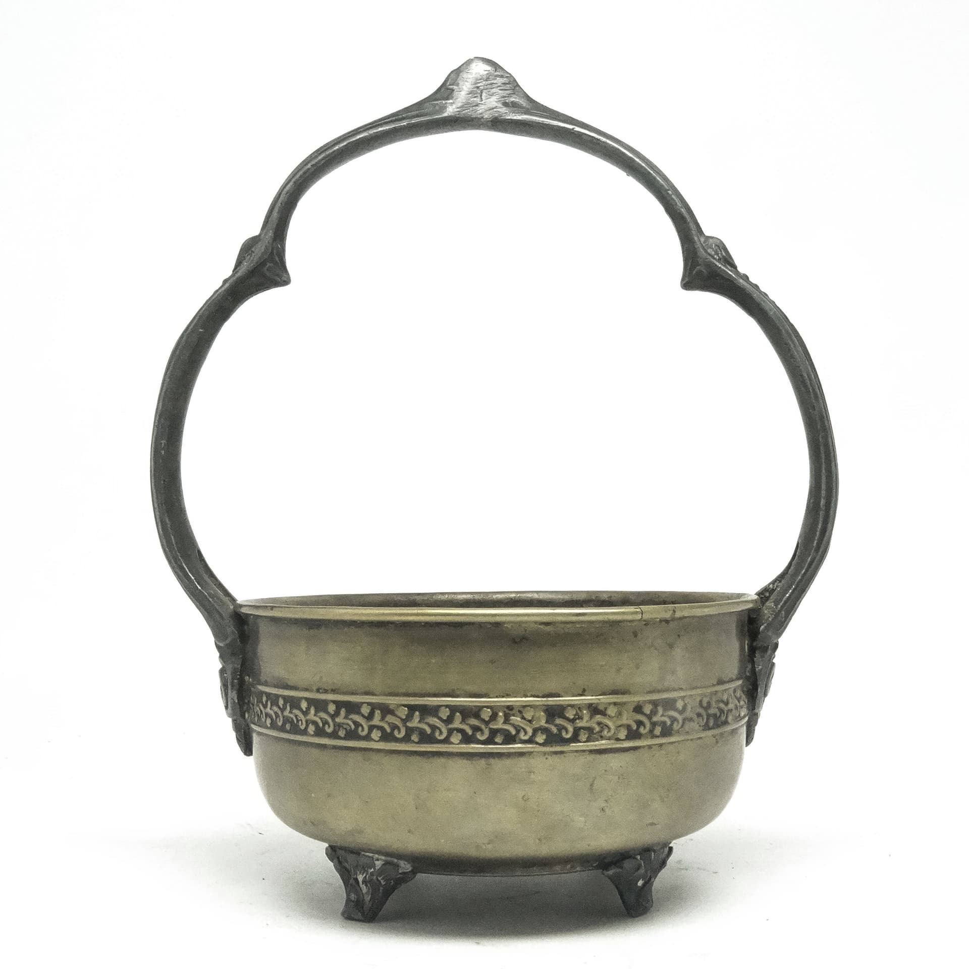 Sugar bowl, Eclectic, silver-plated brass, pewter, Poland, 1930s. - 189764