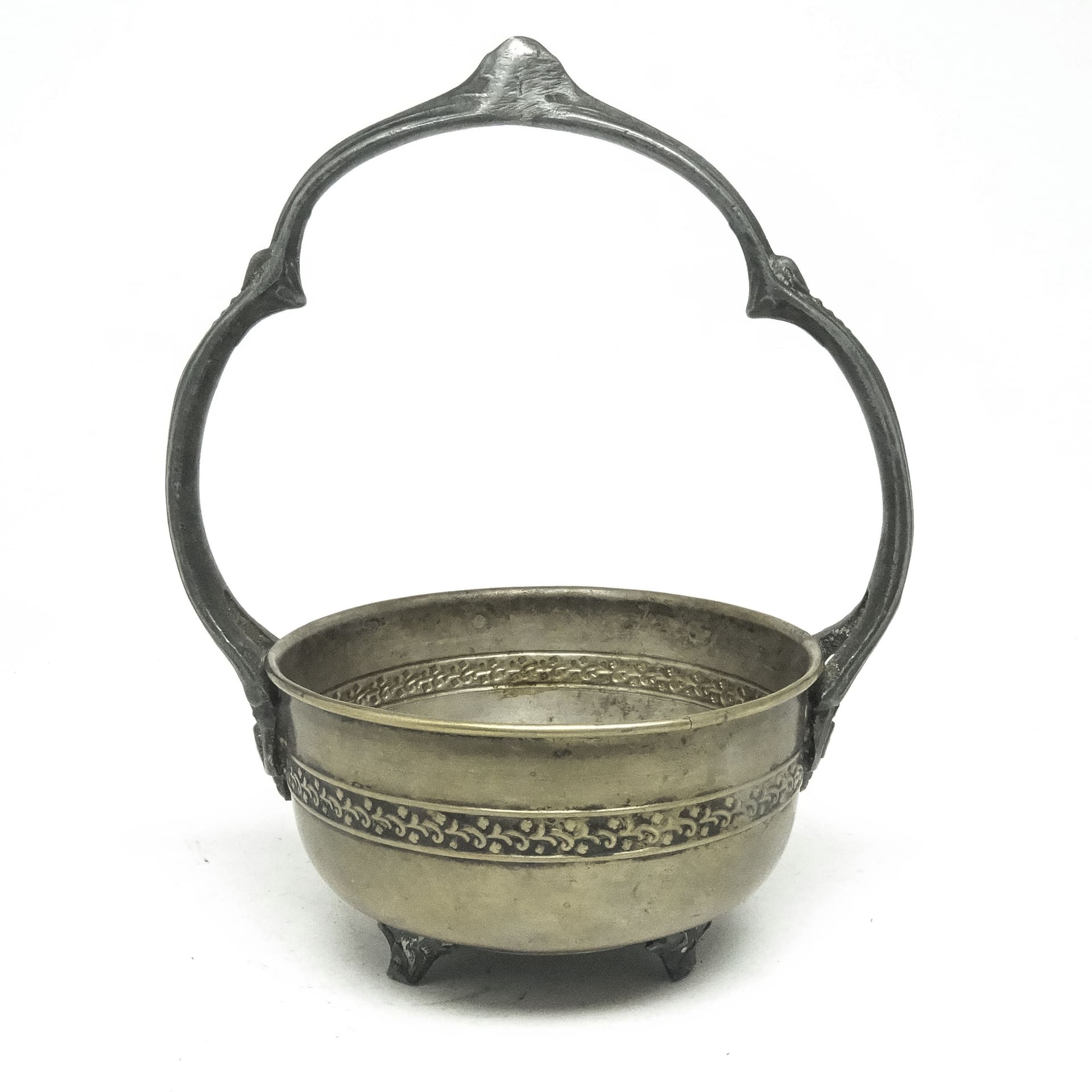 Sugar bowl, Eclectic, silver-plated brass, pewter, Poland, 1930s. - 189762