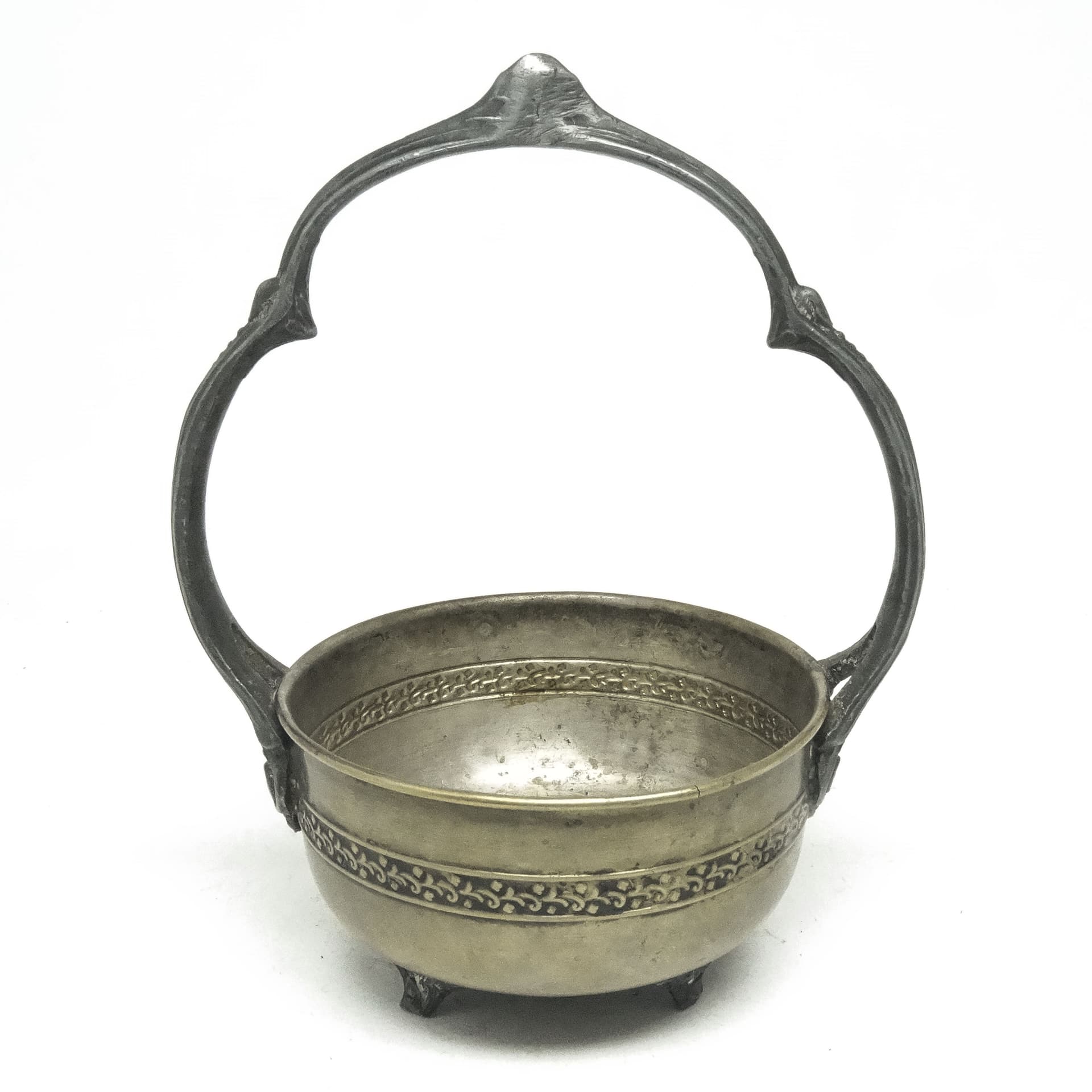 Sugar bowl, Eclectic, silver-plated brass, pewter, Poland, 1930s. - 189768