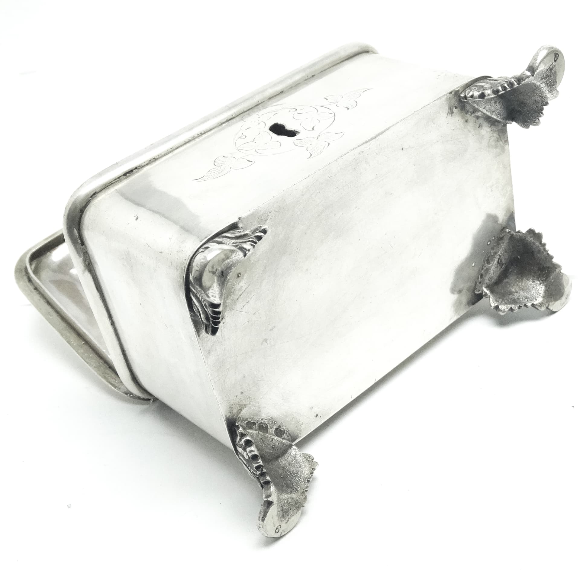 Cukiernica Biedermeier, mosiądz srebrzony, Polska, lata 20. - 189820