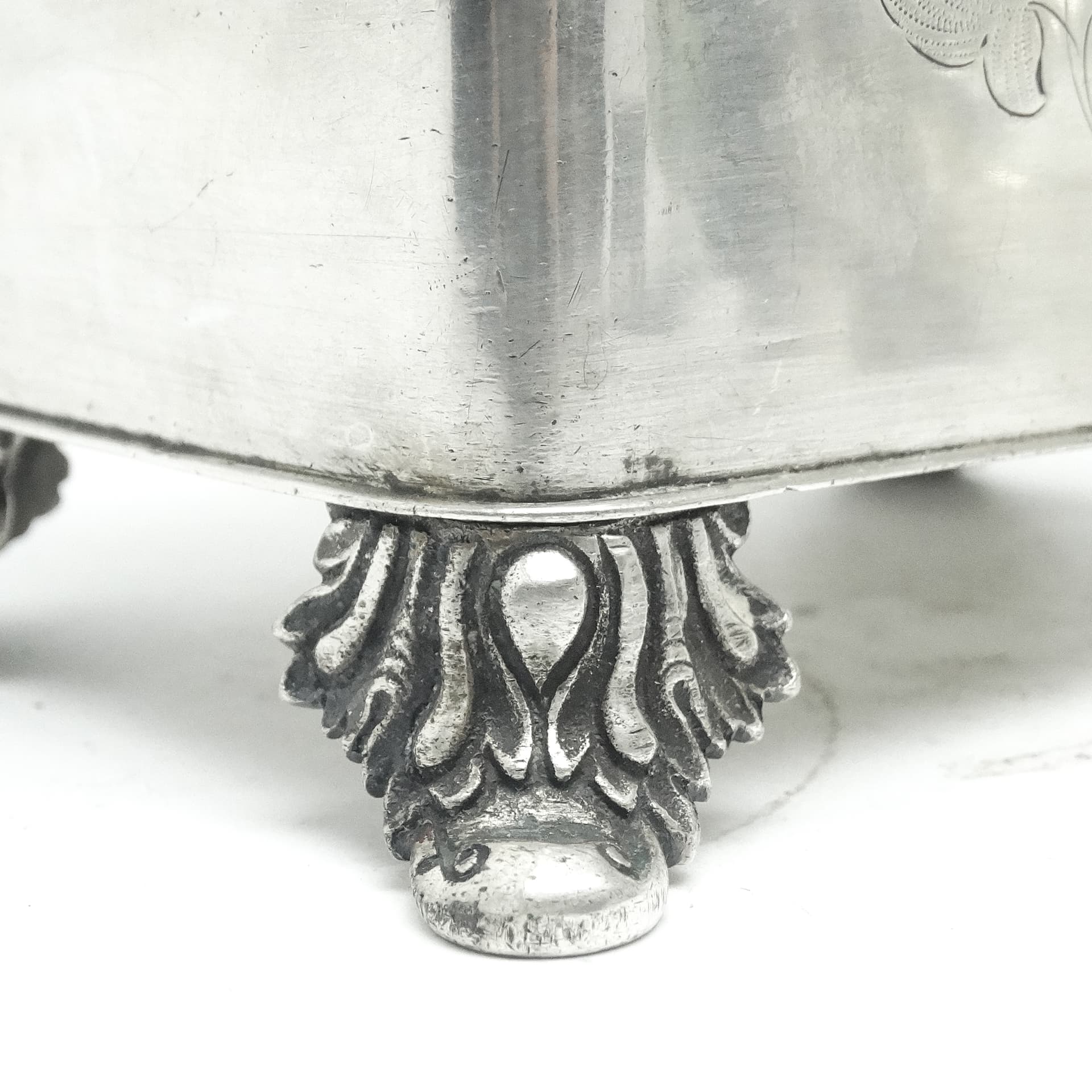 Cukiernica Biedermeier, mosiądz srebrzony, Polska, lata 20. - 189821