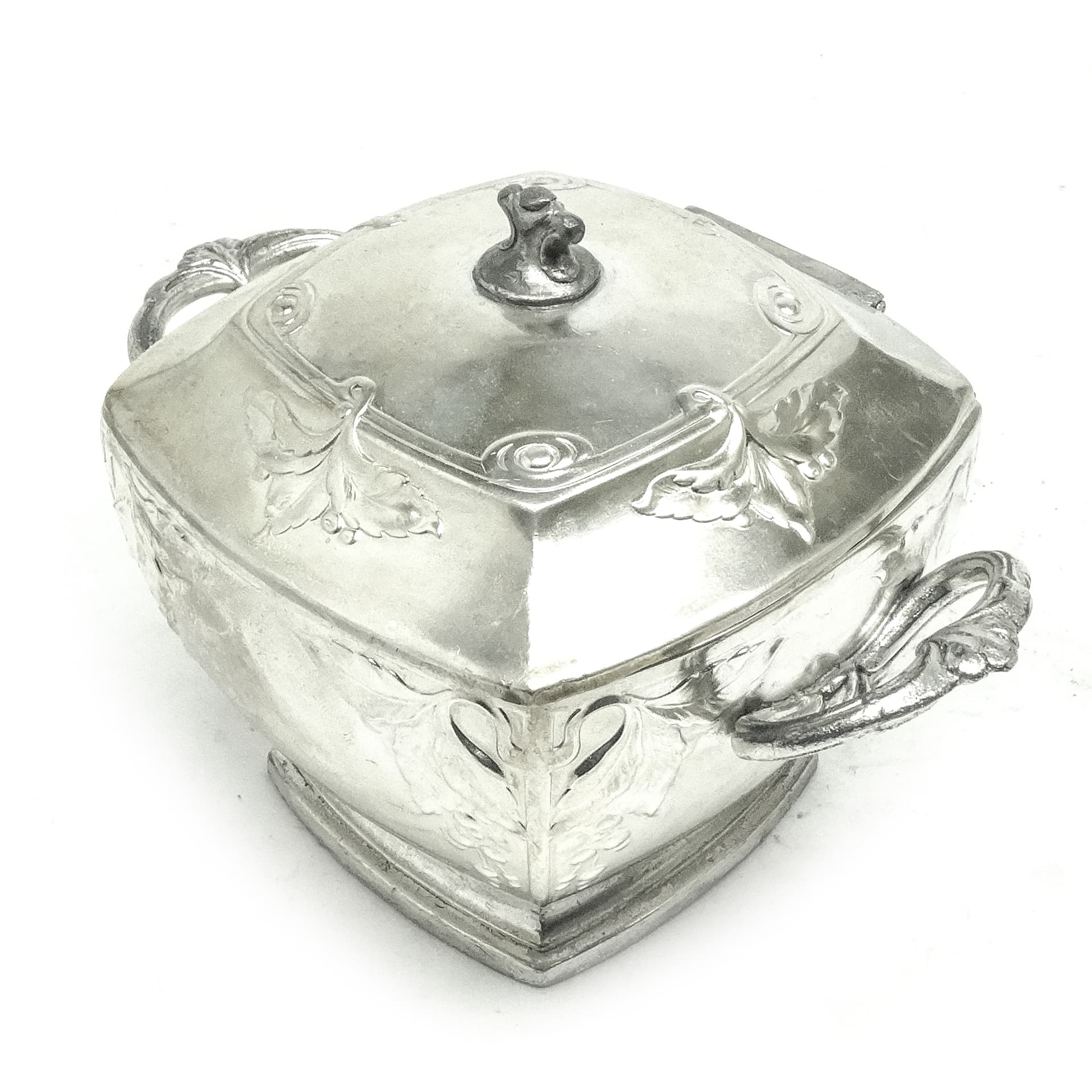 Sugar bowl, Art Nouveau, silver-plated brass, Bracia Buch, Poland, early 20th c. - 189861