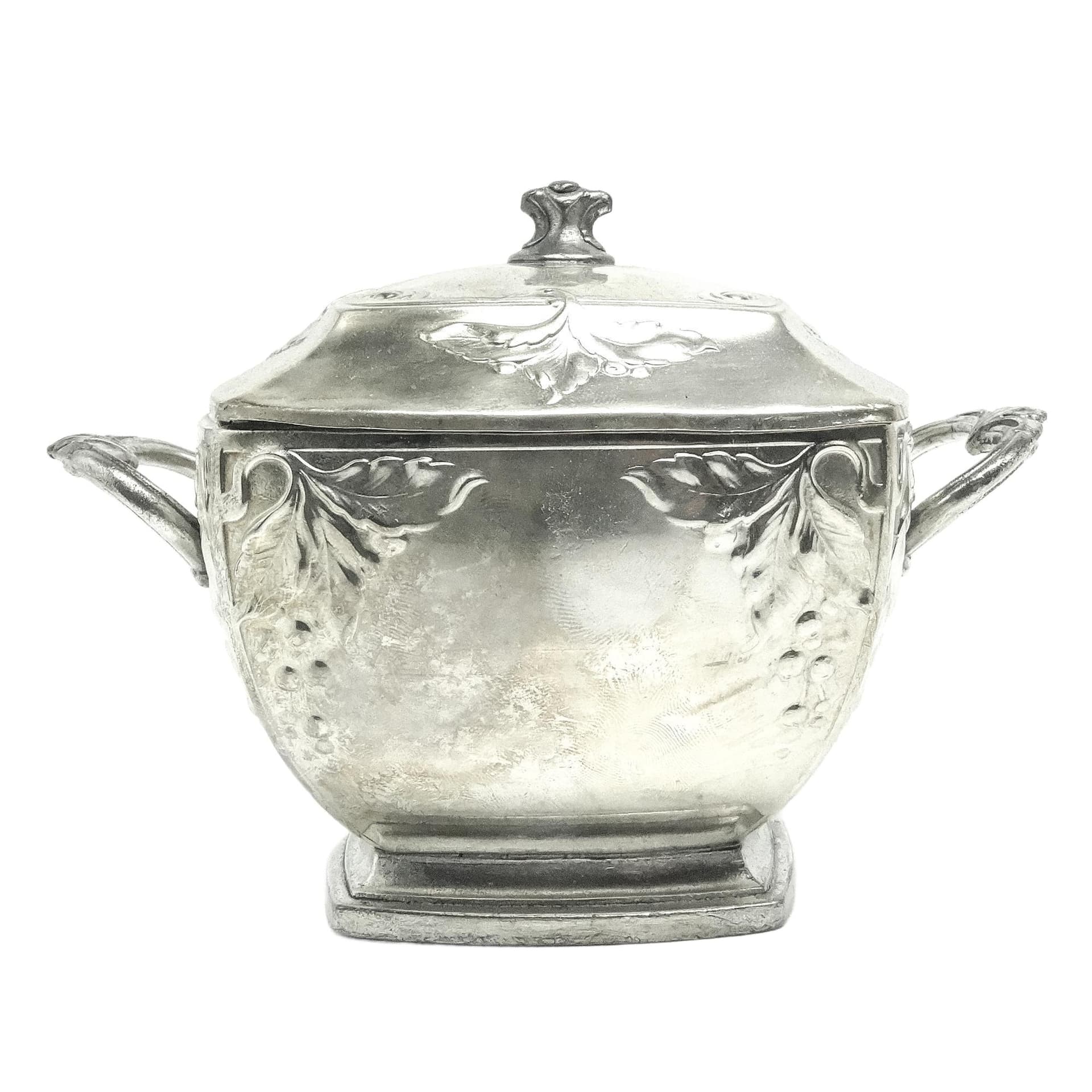 Sugar bowl, Art Nouveau, silver-plated brass, Bracia Buch, Poland, early 20th c. - 193085