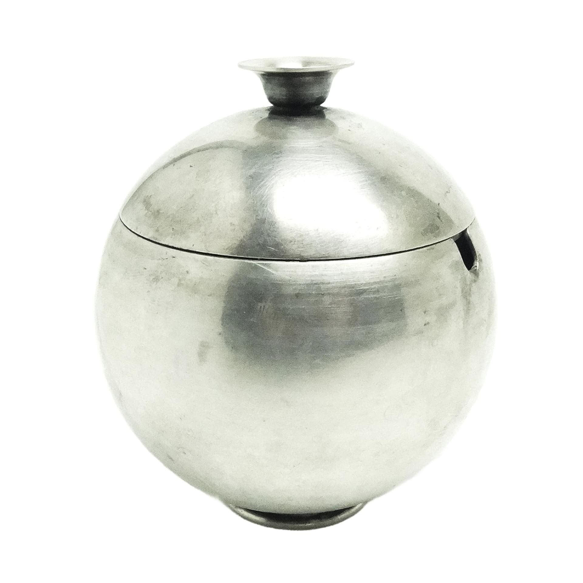 Cukiernica mid-century modern, mosiądz srebrzony, HEFRA, Polska, lata 60. - 193081