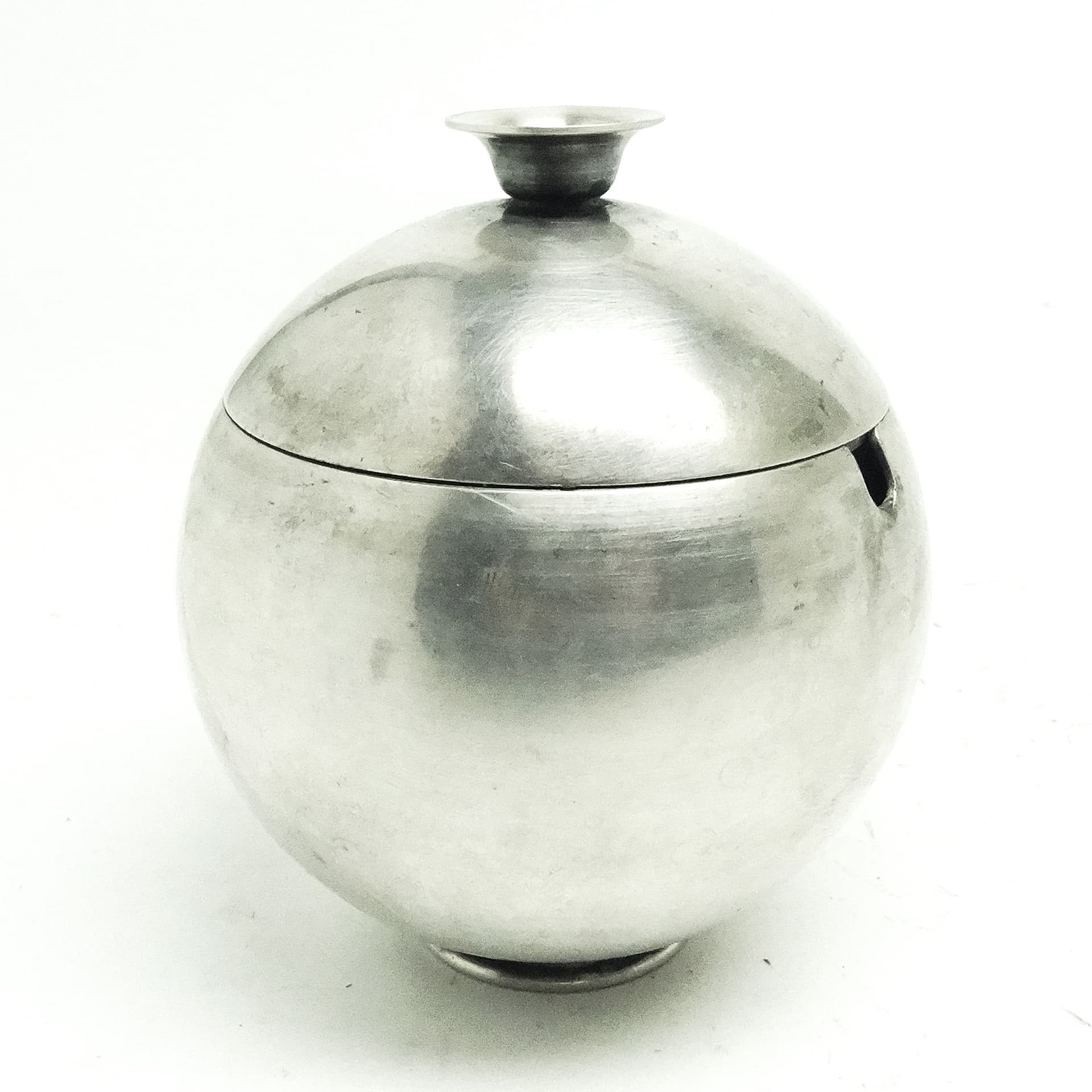 Cukiernica mid-century modern, mosiądz srebrzony, HEFRA, Polska, lata 60. - 189869