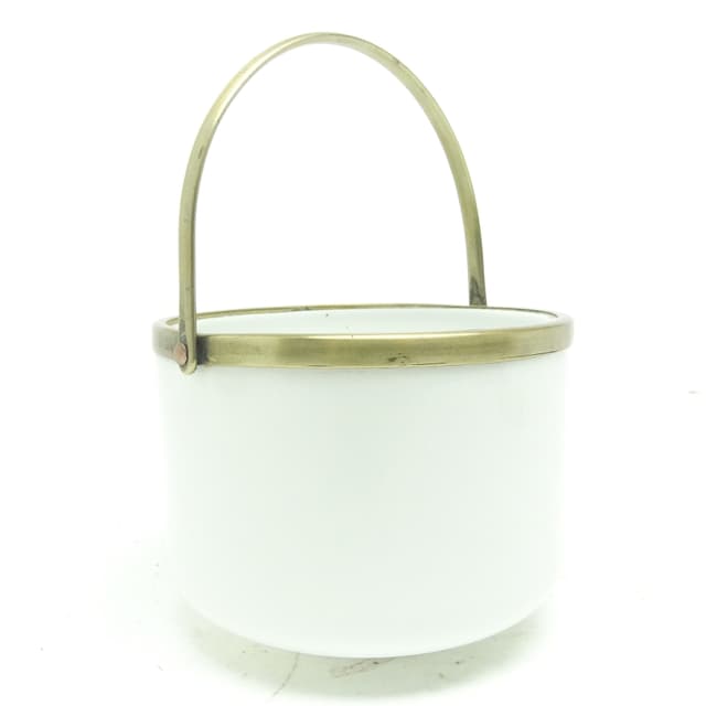 Cukiernica Biedermeier, mosiądz szkło latticino, Bohemia, Polska, XIX w. - WYMIARY