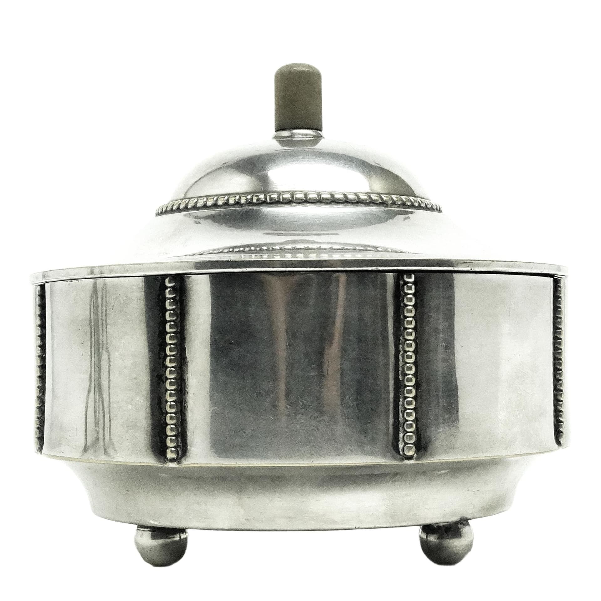 Cukiernica Art Deco, mosiądz srebrzony, Niemcy, lata 30. - 193054