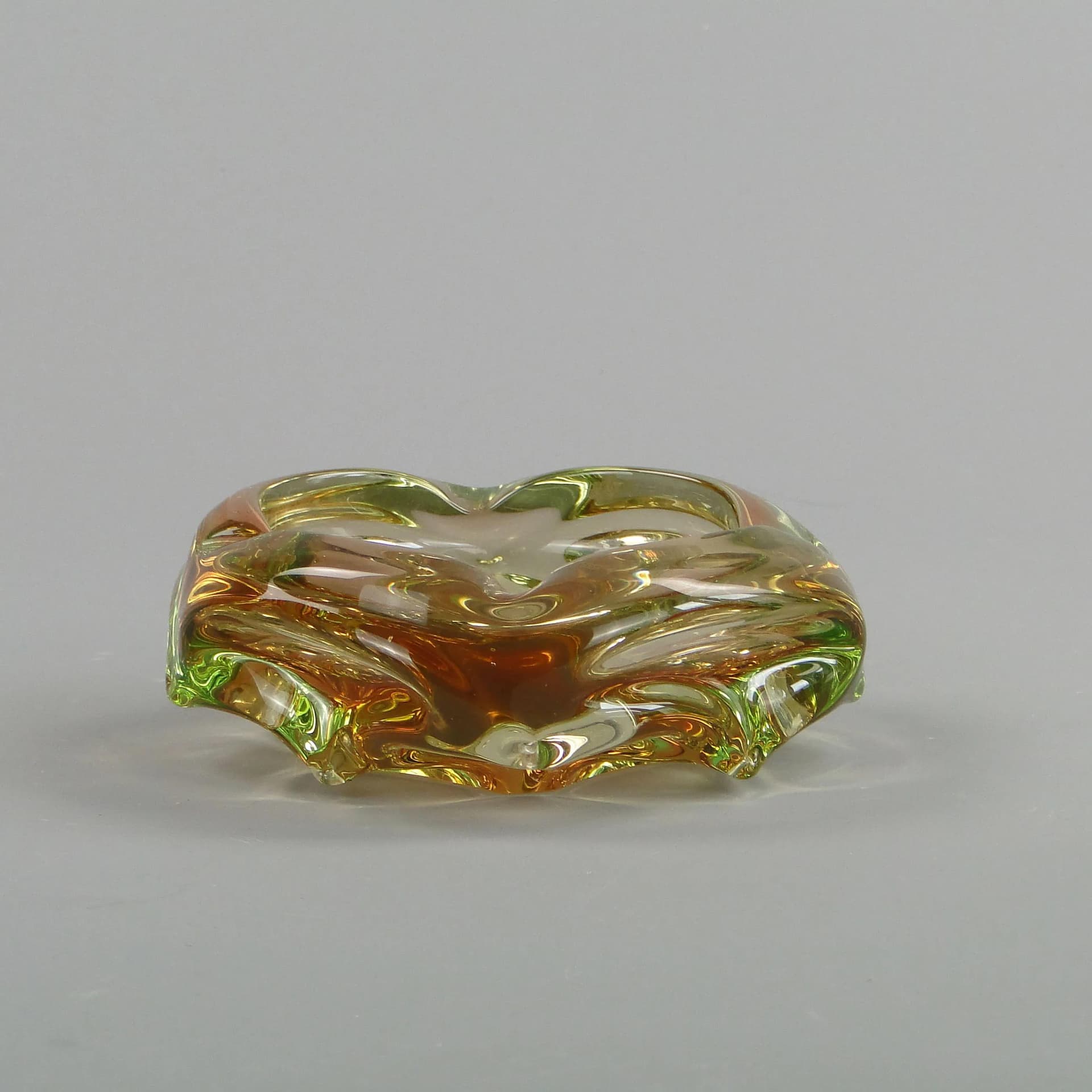Art Glass Bowl, multicolor glass, by J. Beranek, Skrdlovice, Czechoslovakia, 1960s. - 13178