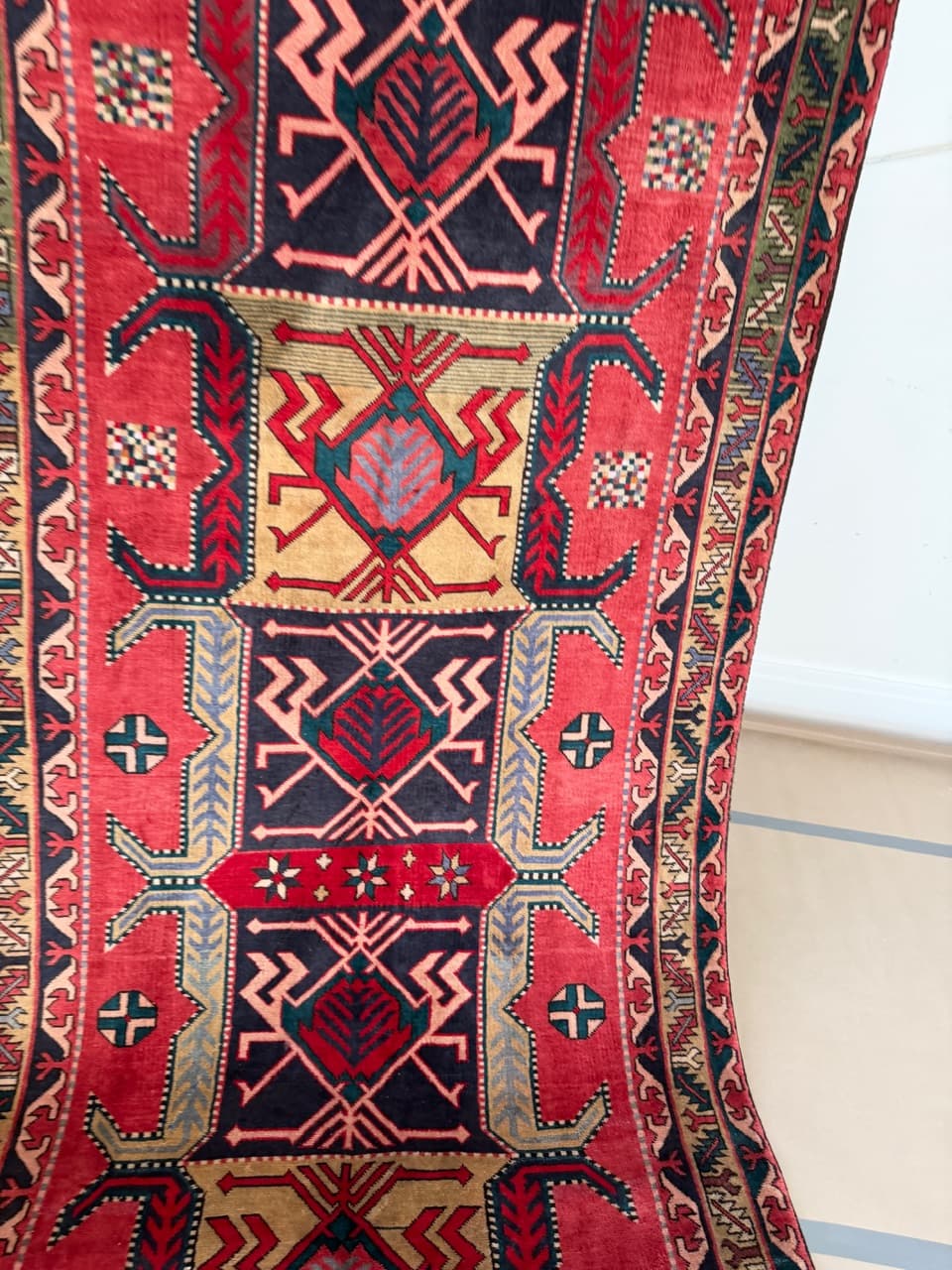 Runner Hamadan Kazak 325x140 cm, multicolor wool, Iran - 190032