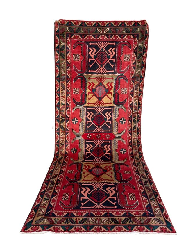 Runner Hamadan Kazak 325x140 cm, multicolor wool, Iran - DIMENSION