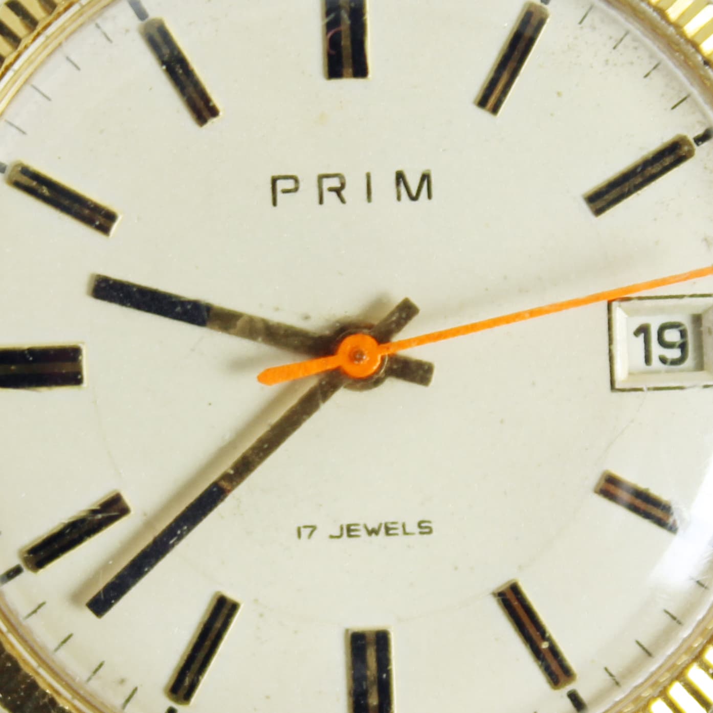 Zegarek naręczny Prim 17 Jewels, czarny, złoty, czerwony, kość słoniowa, Czechosłowacja, lata 60. - 190133