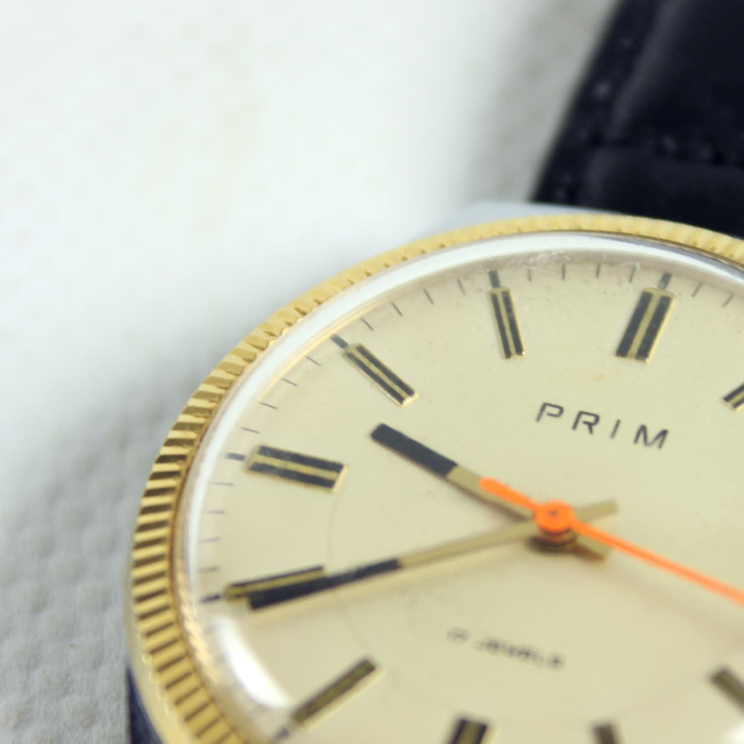 Zegarek naręczny Prim 17 Jewels, czarny, złoty, czerwony, kość słoniowa, Czechosłowacja, lata 60. - 190134