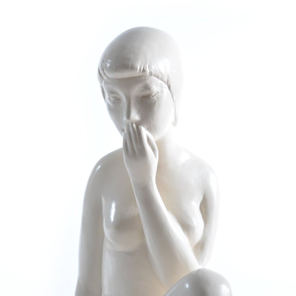 Sculpture Shy Girl, white plaster, Czechoslovakia, 1960s. - 190166