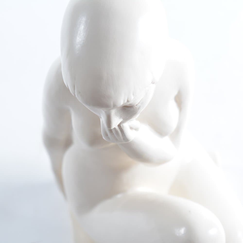 Sculpture Shy Girl, white plaster, Czechoslovakia, 1960s. - 190170