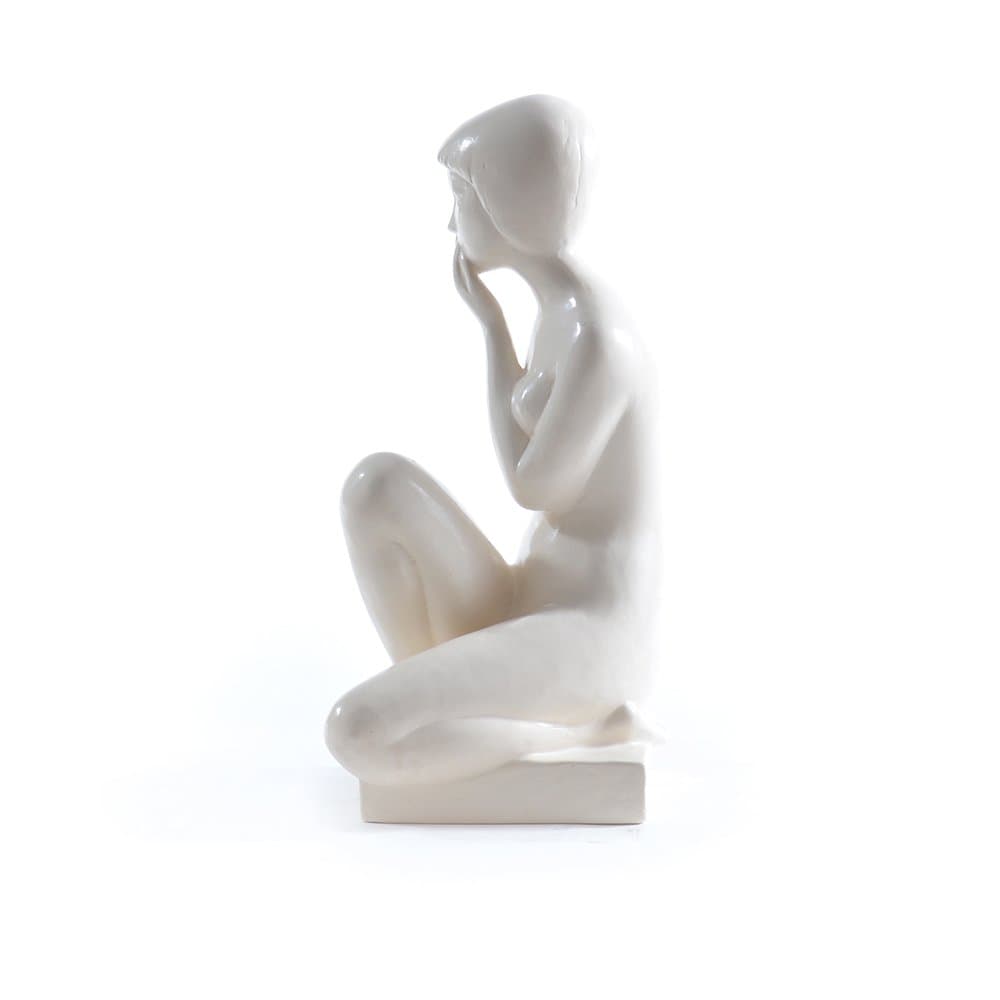 Sculpture Shy Girl, white plaster, Czechoslovakia, 1960s. - 190172