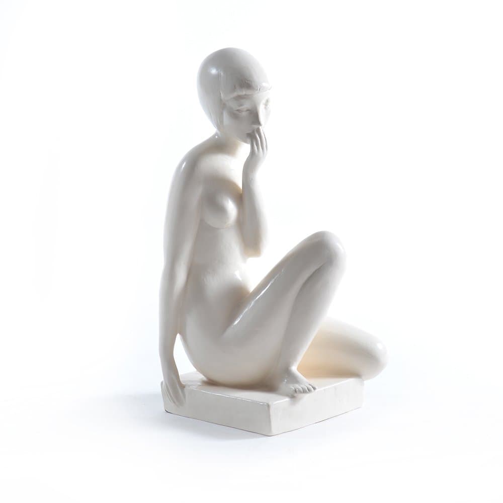 Sculpture Shy Girl, white plaster, Czechoslovakia, 1960s. - 190167