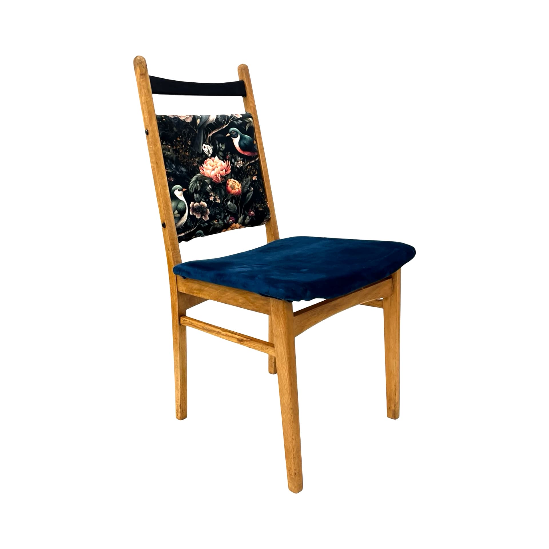 Krzesło Rostock, granatowy, buk, NRD, lata 70. - 190184