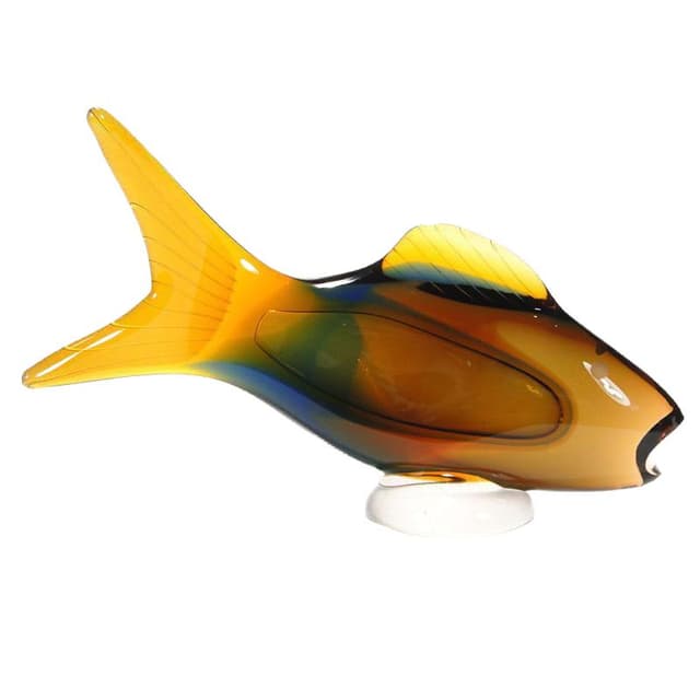 Rzeźba ryba, multicolor, kryształ, proj. J. Rozinek, S. Honzik, Czechosłowacja, lata 60. - WYMIARY