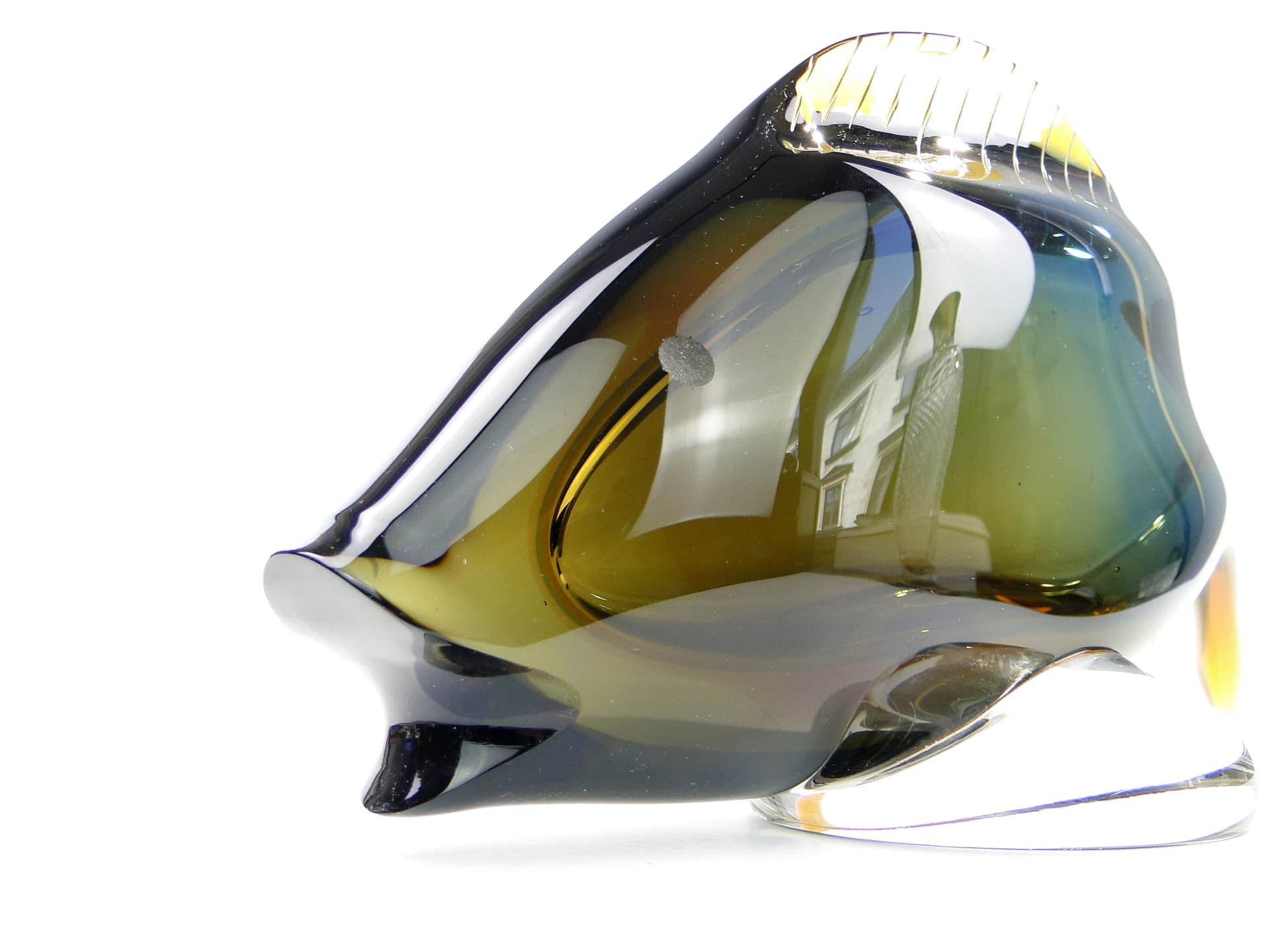 Rzeźba ryba, multicolor szkło kryształowe, proj. J. Rozinek, S. Honzik, Czechosłowacja, lata 60. - 190237