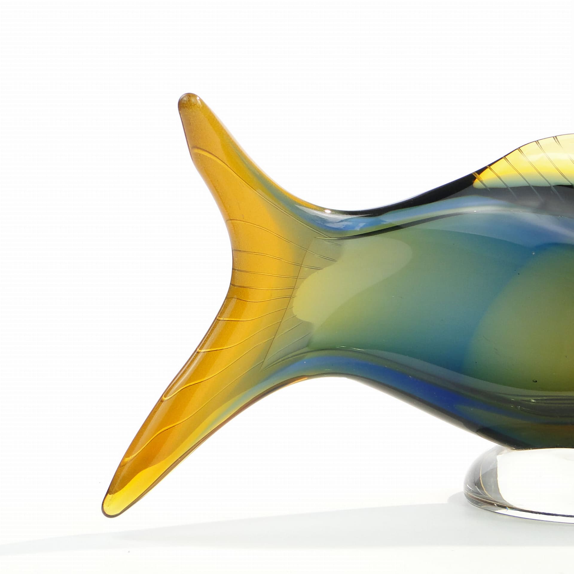 Rzeźba ryba, multicolor szkło kryształowe, proj. J. Rozinek, S. Honzik, Czechosłowacja, lata 60. - 190233