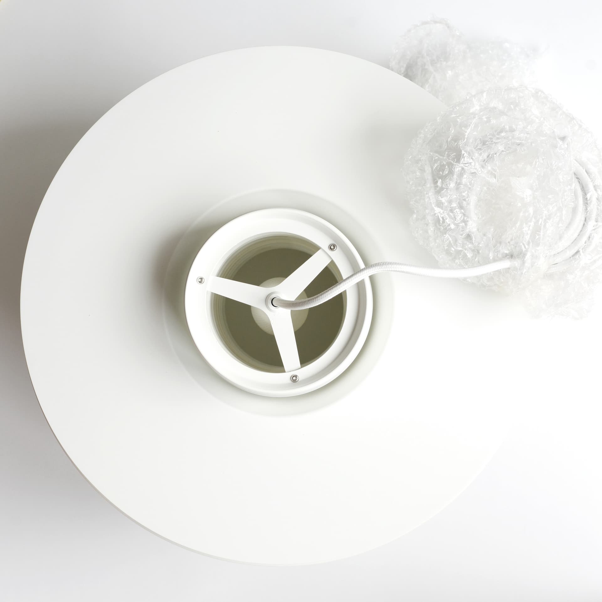 Pair of pendant lamps Verona, white aluminum, by S. Middelboe, Lyfa, Denmark - 190250