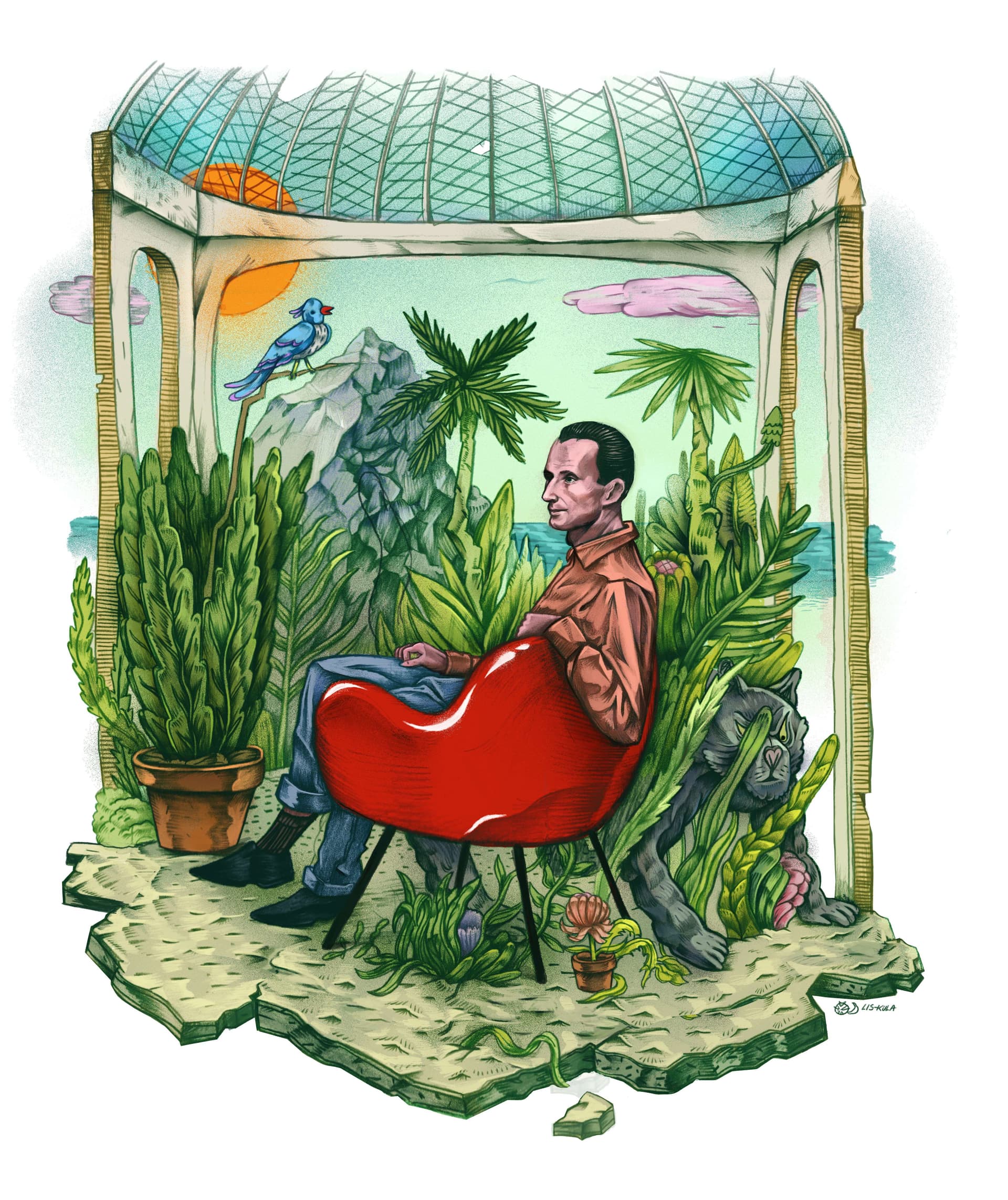 Fotel RM58 Classic czerwony, proj. R. Modzelewski, VZÓR - 1316