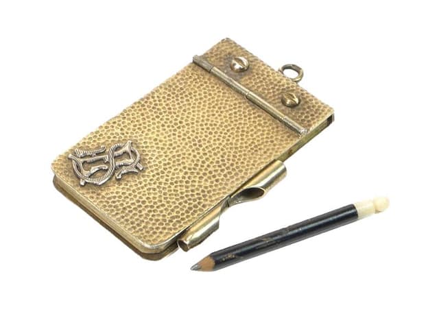 Karnecik balowy, złocony srebro, kość słoniowa, XIX wiek - WYMIARY