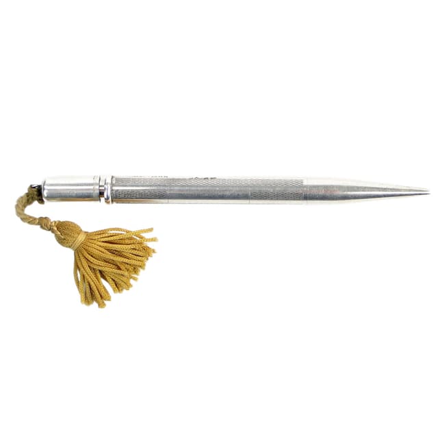 Ołówek mechaniczny edwardiański, srebro, Wielka Brytania, początek XX w. - WYMIARY