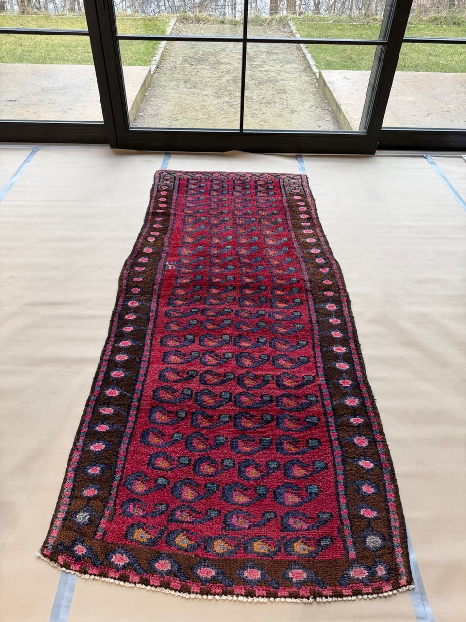 Runner Hamadan Senneh 267x120 cm, multicolor wool, Iran - 190366