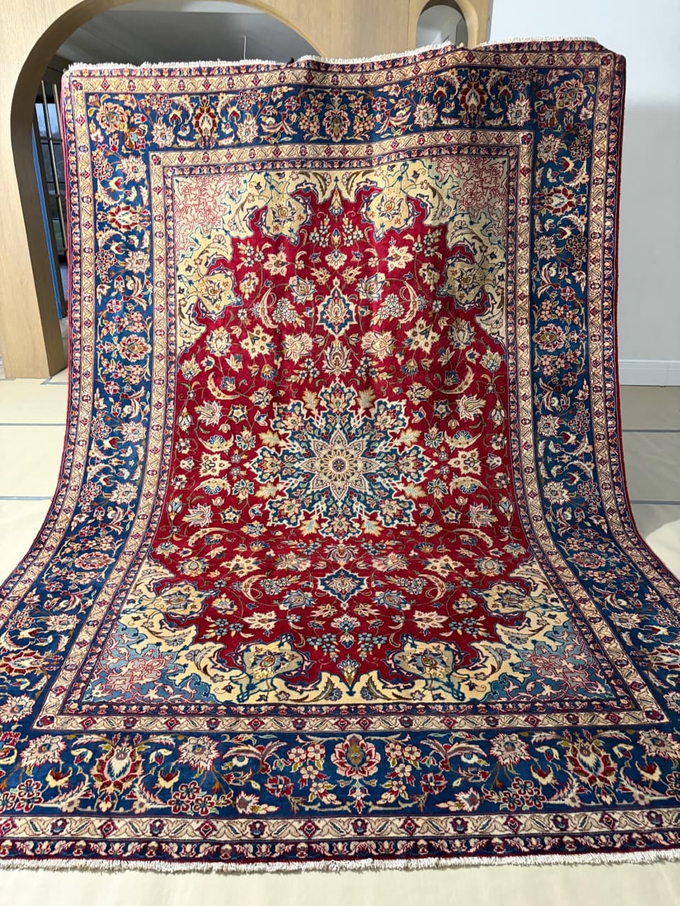 Dywan Keshan 380x270 cm, czerwony, wełna, Iran - 190386