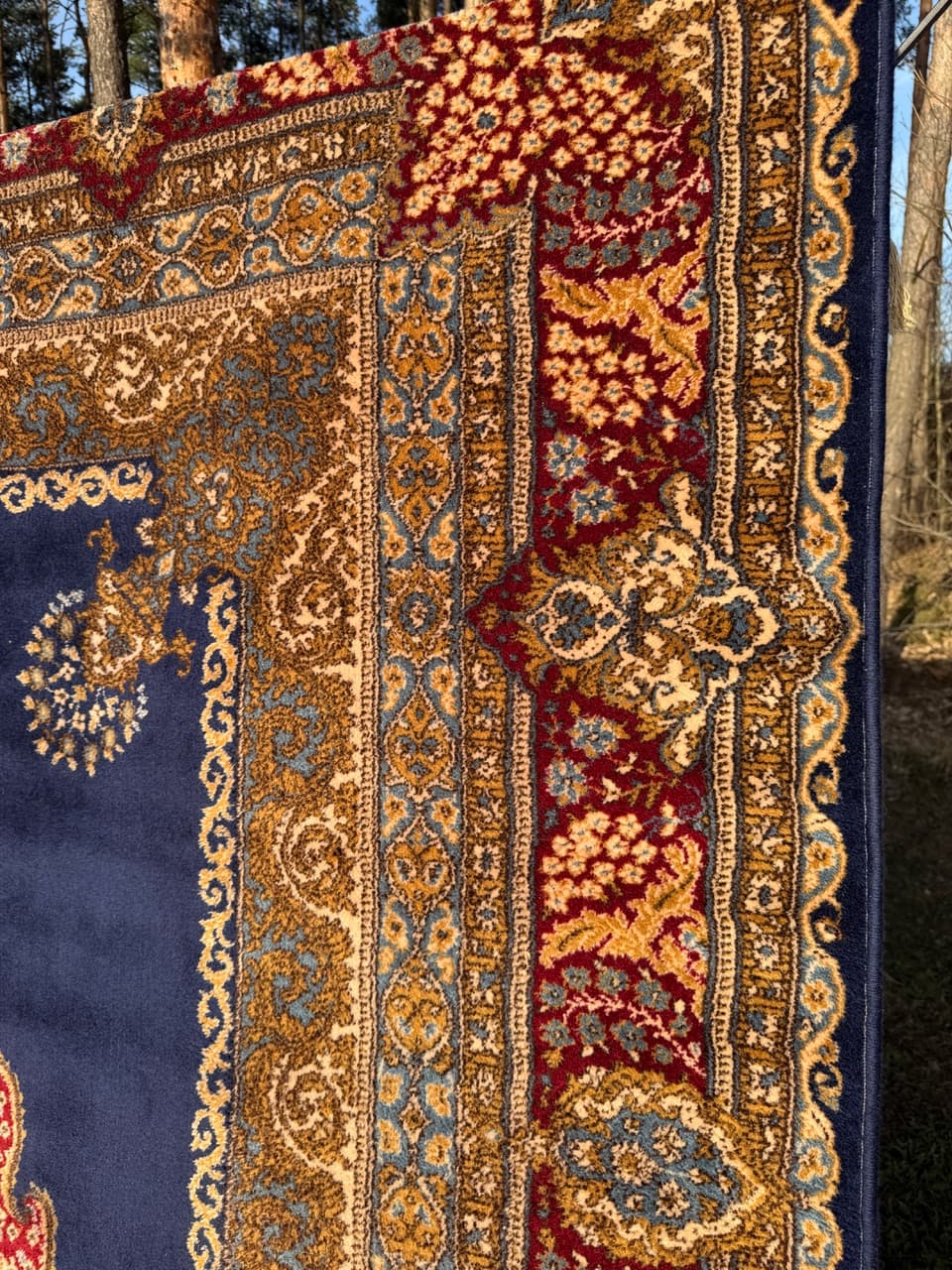 Rug Keshan 350x230 cm, navy blue, wool, Germany - 190402